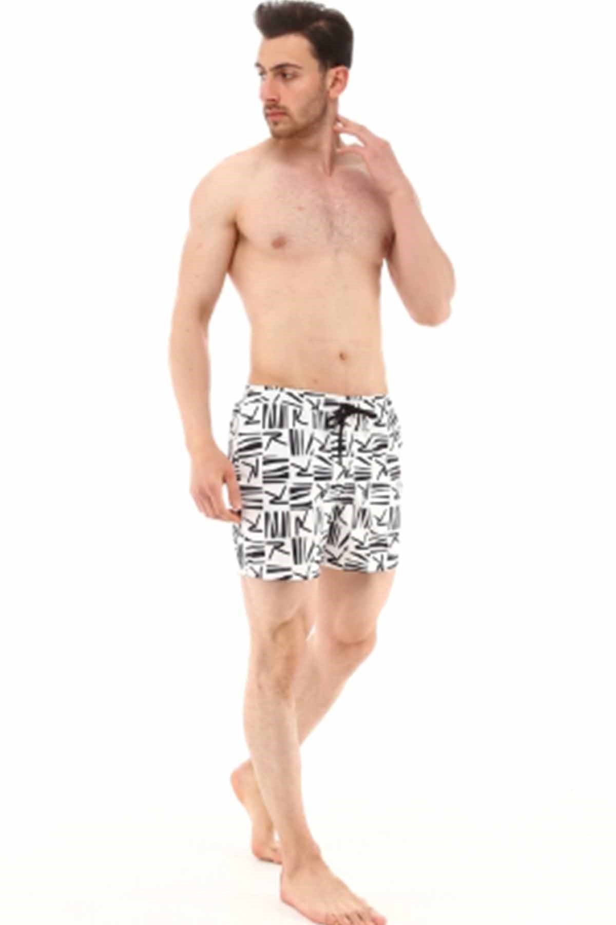 RARUDeniz ŞortuRaru Su İtici Kumaş Deniz Şortu Erkek Deniz Şortu 1-RDSH-005BEYAZ-SYH
