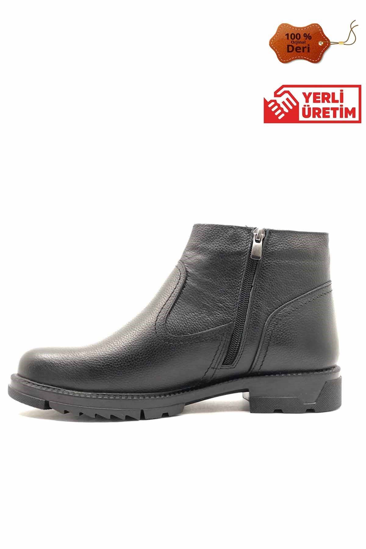 REKOR SPORBotRekor Sport Hakiki Deri Termal Taban İçi Kürklü Bot Erkek Bot Ayakkabı RS-001SIYAH