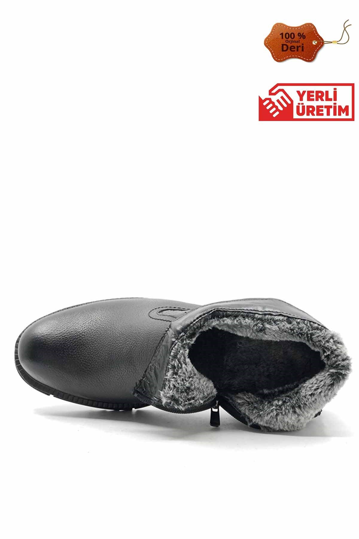 REKOR SPORBotRekor Sport Hakiki Deri Termal Taban İçi Kürklü Bot Erkek Bot Ayakkabı RS-001SIYAH