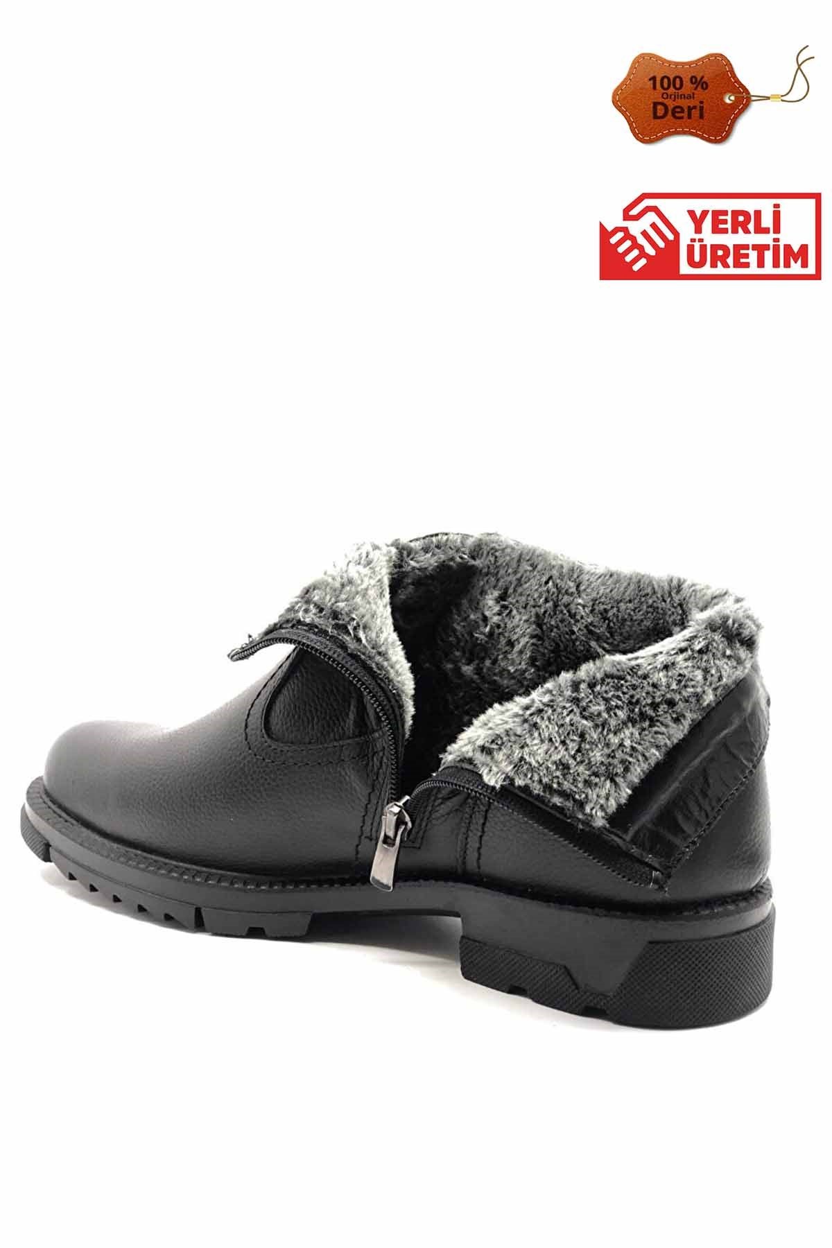REKOR SPORBotRekor Sport Hakiki Deri Termal Taban İçi Kürklü Bot Erkek Bot Ayakkabı RS-001SIYAH