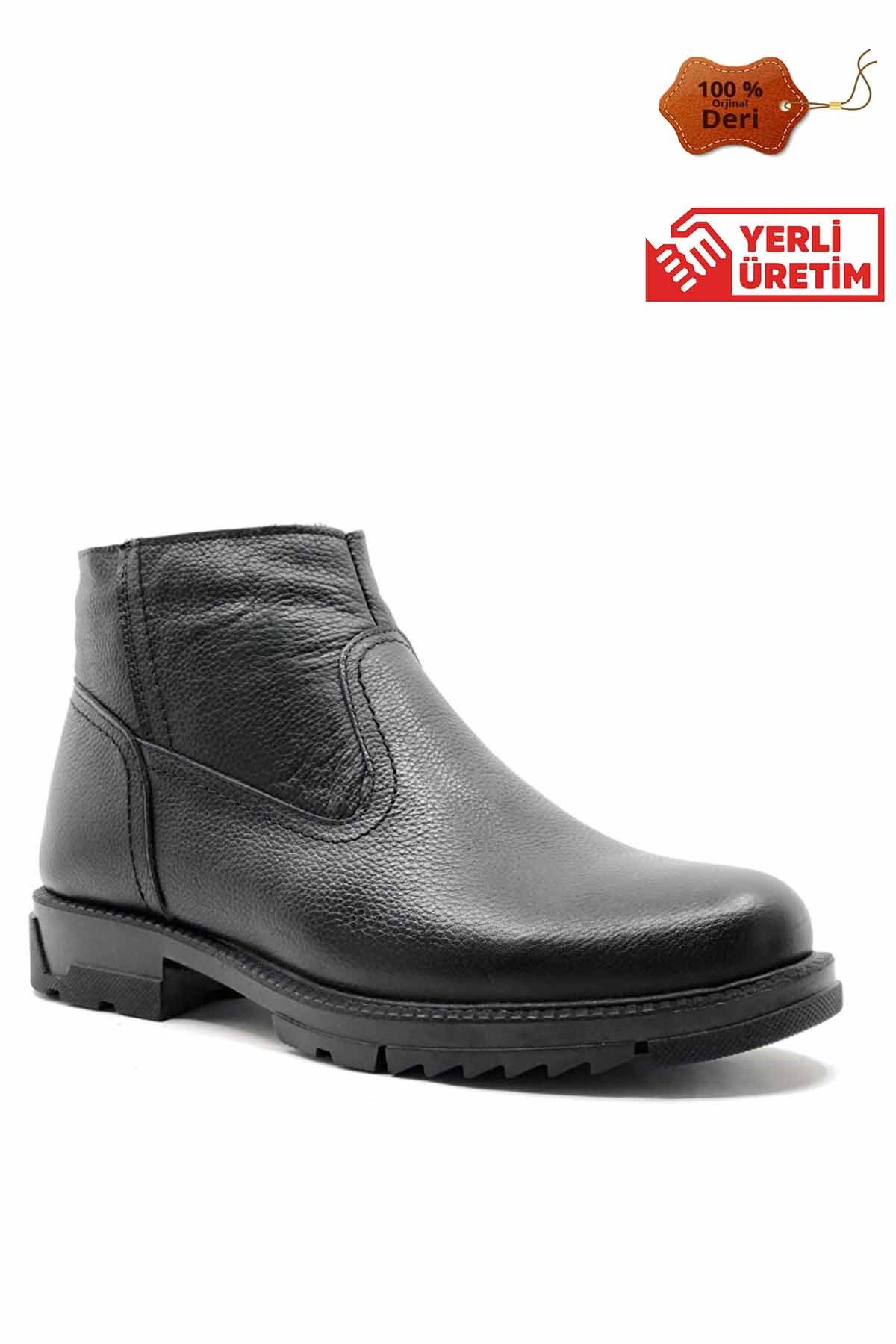 REKOR SPORBotRekor Sport Hakiki Deri Termal Taban İçi Kürklü Bot Erkek Bot Ayakkabı RS-001SIYAH