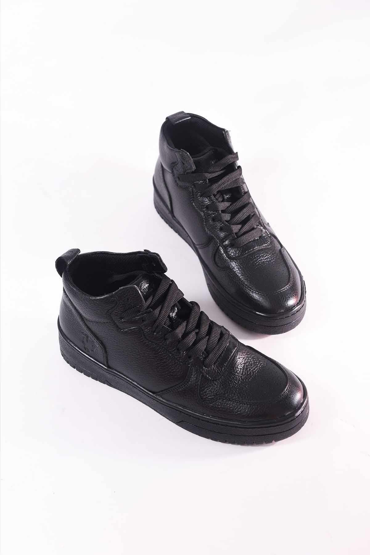 REKOR SPORGünlük SporAir Force Hı  V2 Hakki Deri Kadın Günlük Spor Ayakkabı RS-8002Siyah