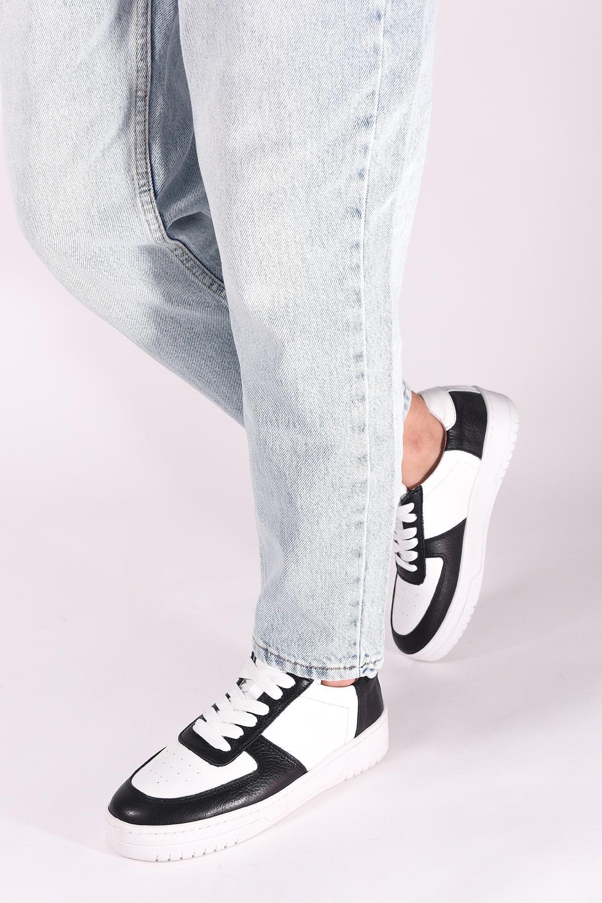 REKOR SPORGünlük SporAir Force V2 Hakki Deri Erkek Günlük Spor Ayakkabı RS-8004Siyah-Byz