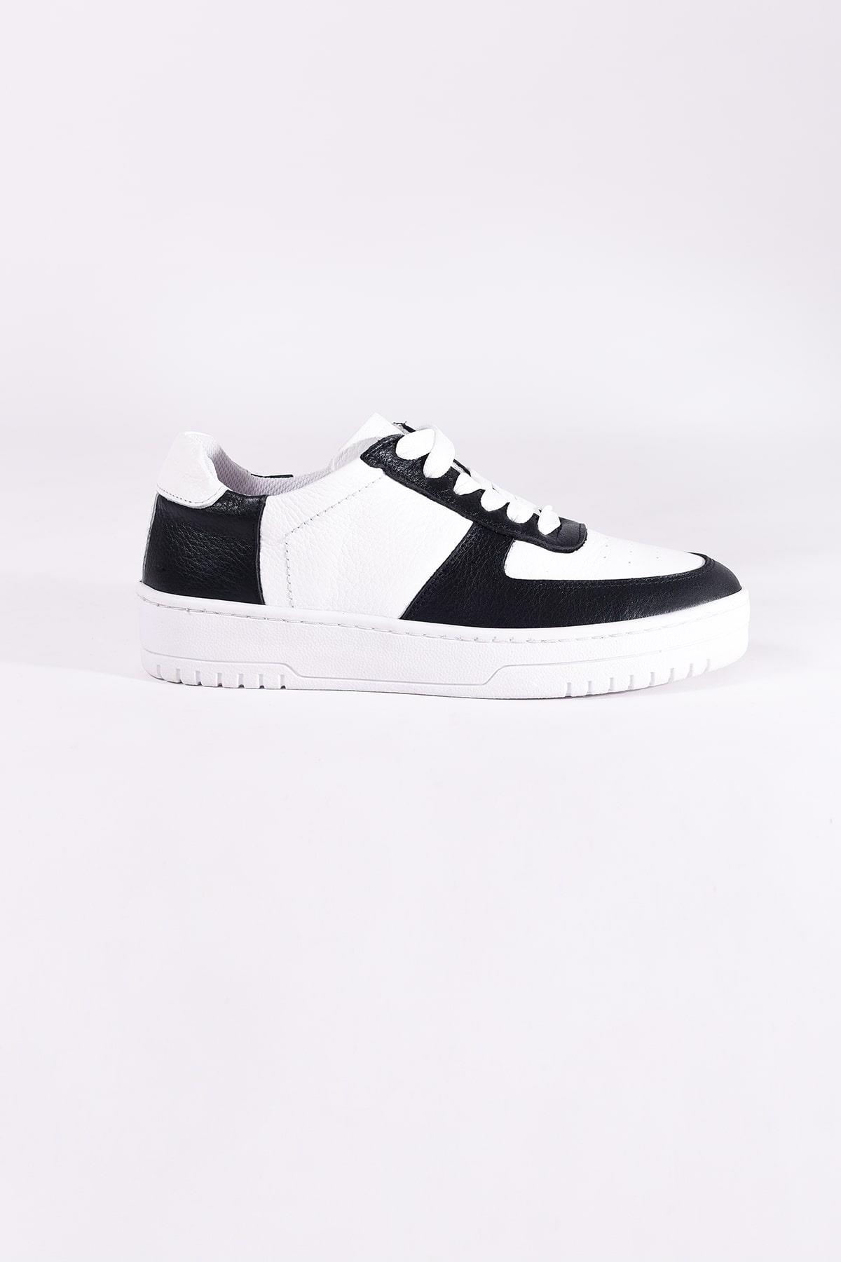 REKOR SPORGünlük SporAir Force V2 Hakki Deri Kadın Günlük Spor Ayakkabı RS-8003Siyah-Byz