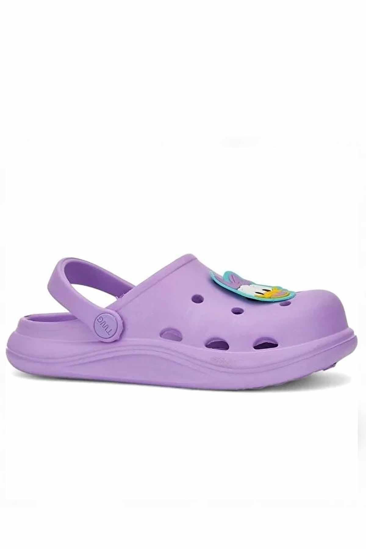 REKOR SPORTerlikÇocuk Deniz Havuz Sabo Günlük Comfort Terlik Çocuk Terlik Ayakkabı R-S 755LİLLila