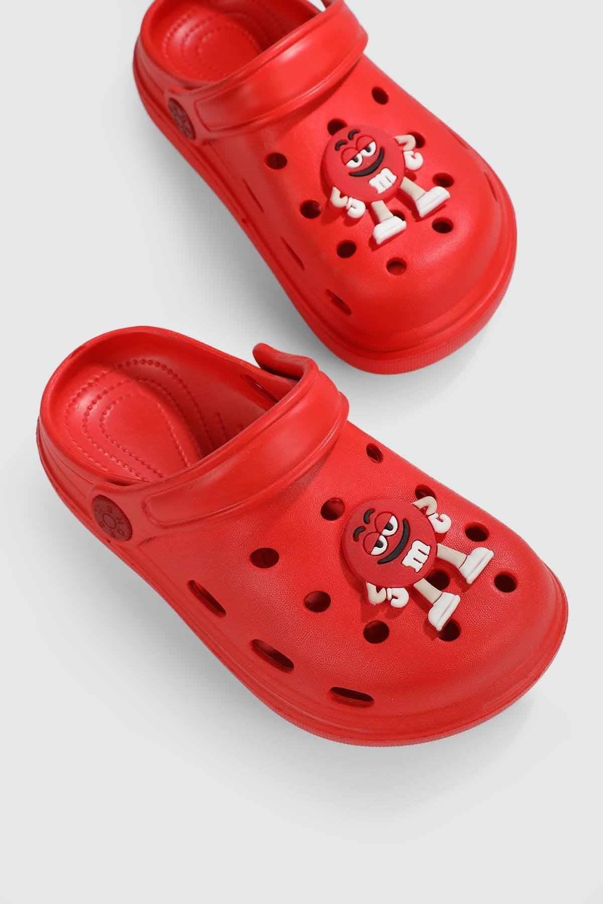 REKOR SPORTerlikÇocuk Deniz Havuz Sabo Günlük Comfort Terlik Çocuk Terlik Ayakkabı R-S 755KRMZKIRMIZI