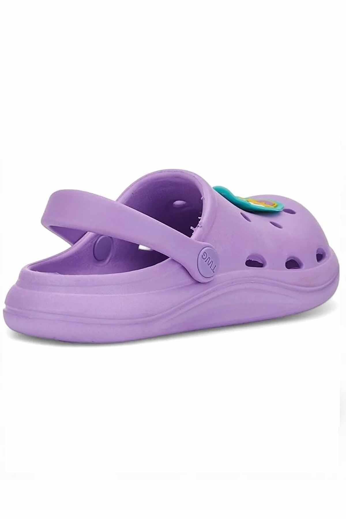 REKOR SPORTerlikÇocuk Deniz Havuz Sabo Günlük Comfort Terlik Çocuk Terlik Ayakkabı R-S 755LİLLila