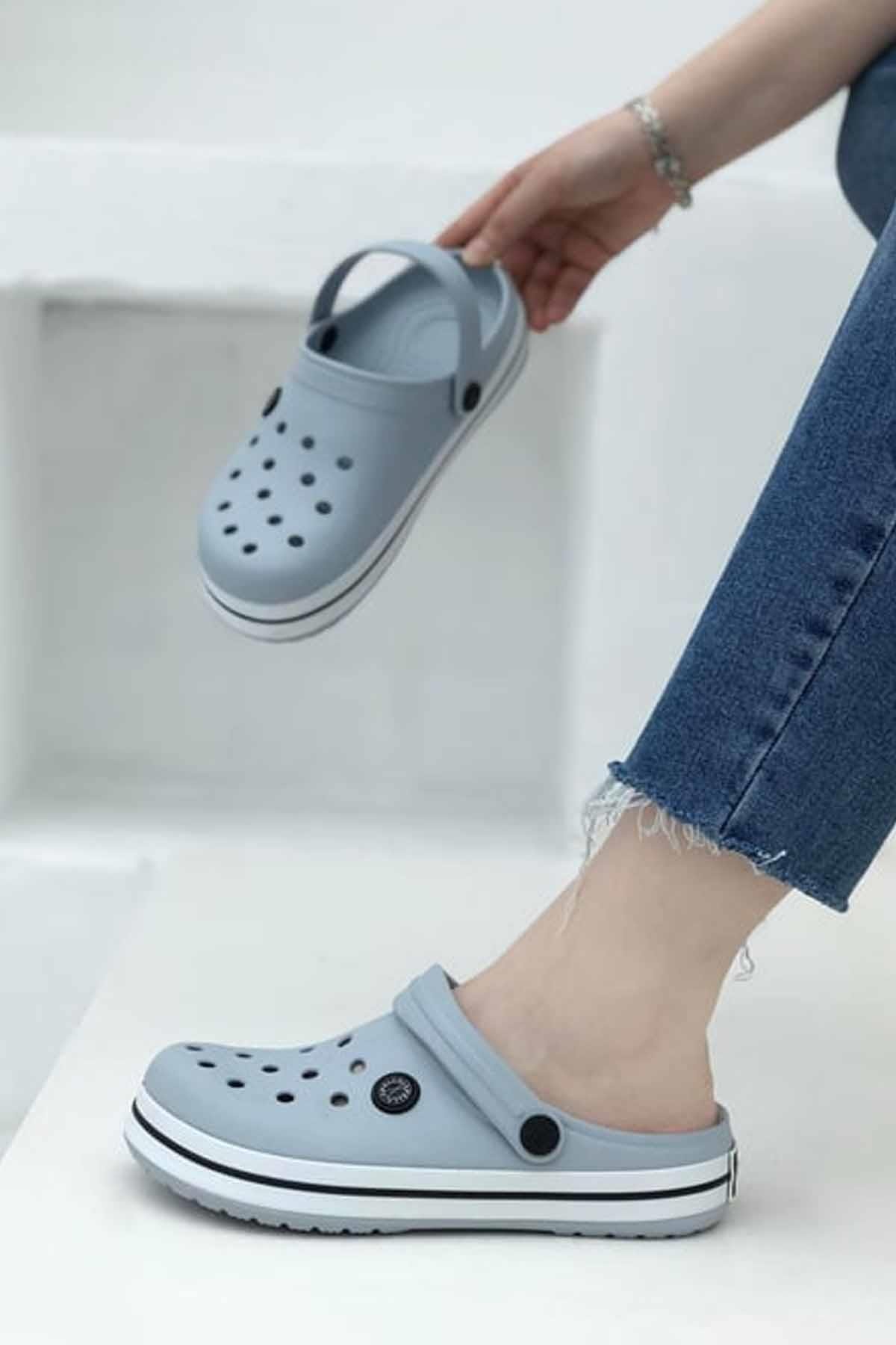 REKOR SPORTerlikKadın Deniz / Havuz Sabo Doktor Hemşire Hastane Comfort Günlük Terlik Sandalet Unisex Terlik Ayakkabı R-S 214-BUZGri