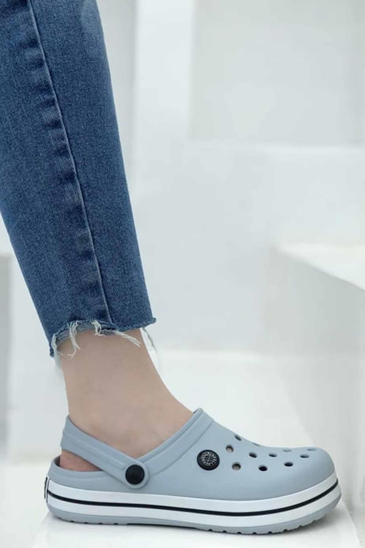 REKOR SPORTerlikKadın Deniz / Havuz Sabo Doktor Hemşire Hastane Comfort Günlük Terlik Sandalet Unisex Terlik Ayakkabı R-S 214-BUZGri