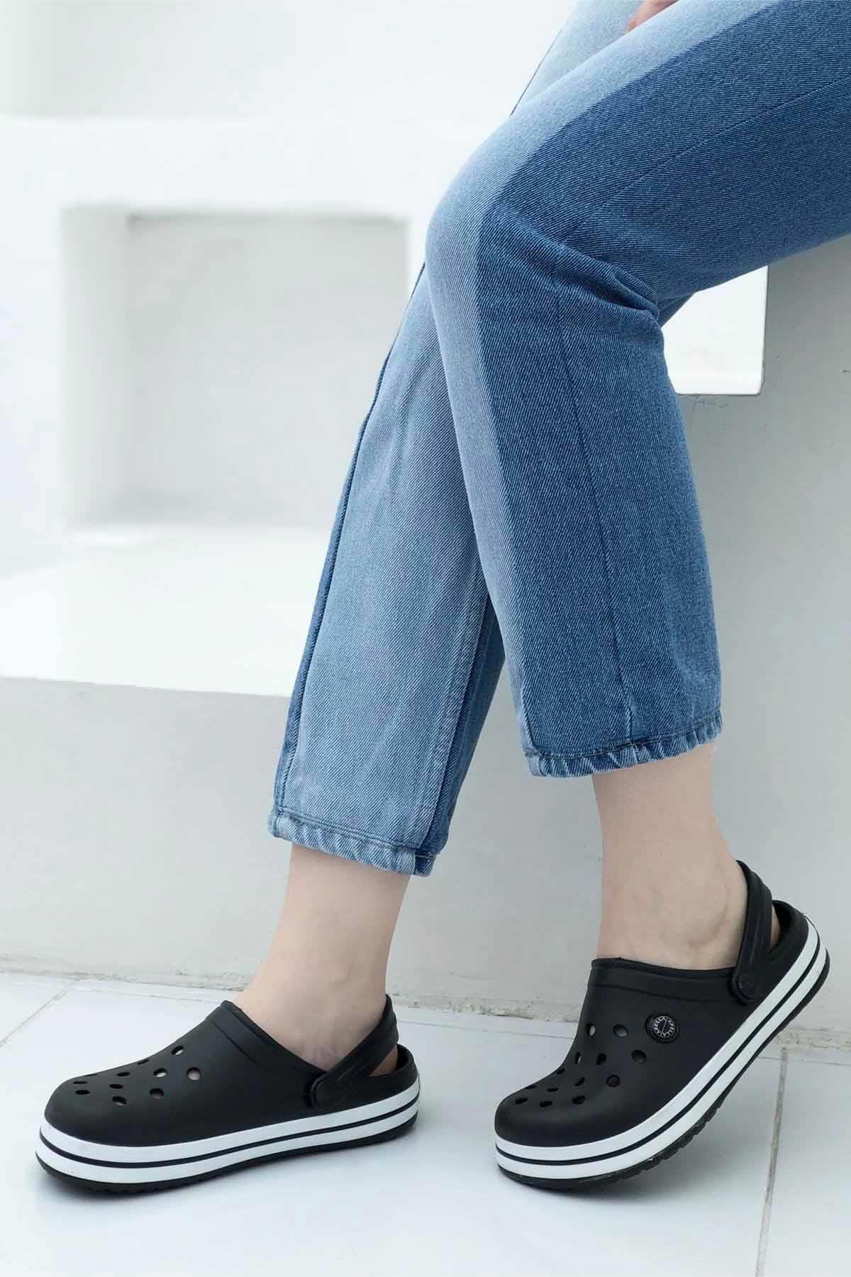 REKOR SPORTerlikKadın Deniz / Havuz Sabo Doktor Hemşire Hastane Comfort Günlük Terlik Sandalet Unisex Terlik Ayakkabı R-S 214Siyah-Byz