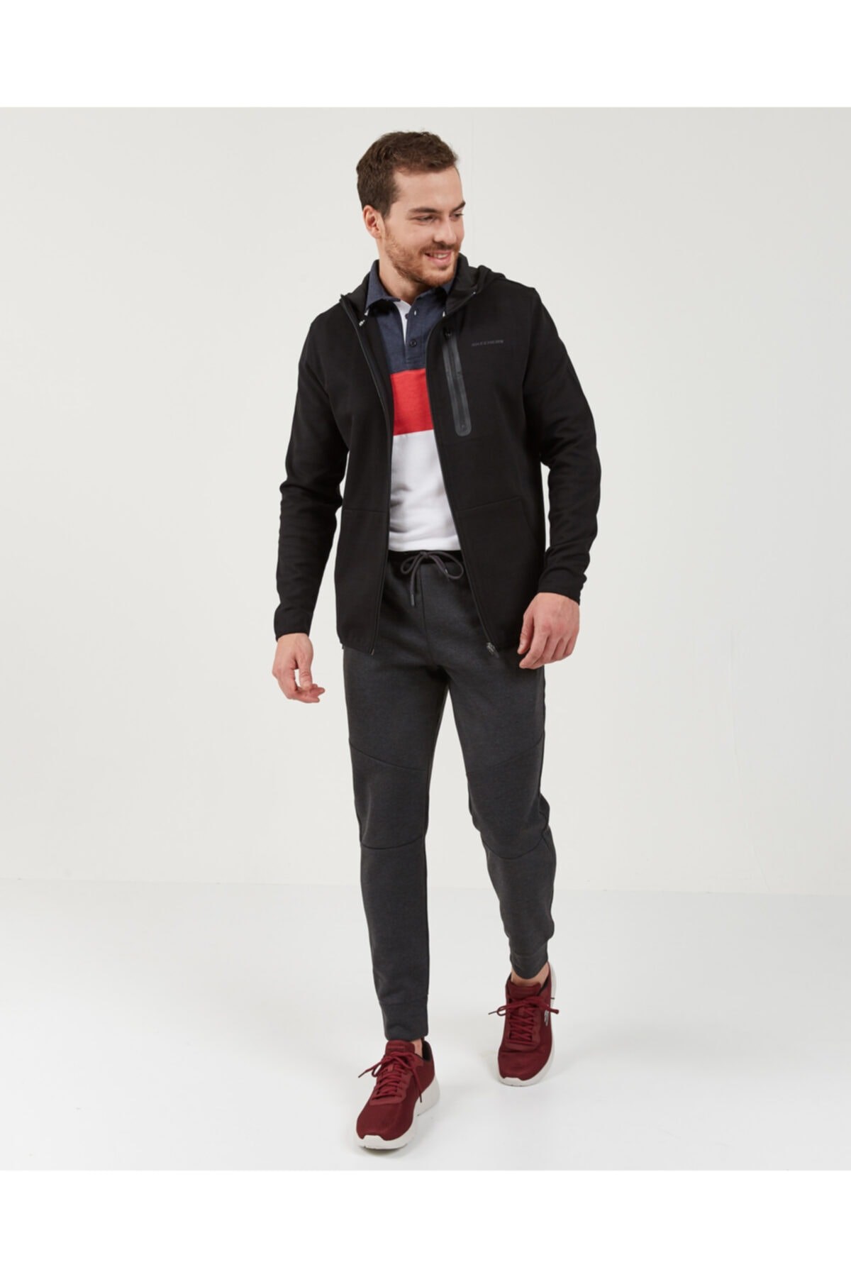 SKECHERSSweatshirtSkechers 2X i-Lock M Printed Erkek Sweatshirt S202095-001 Siyah