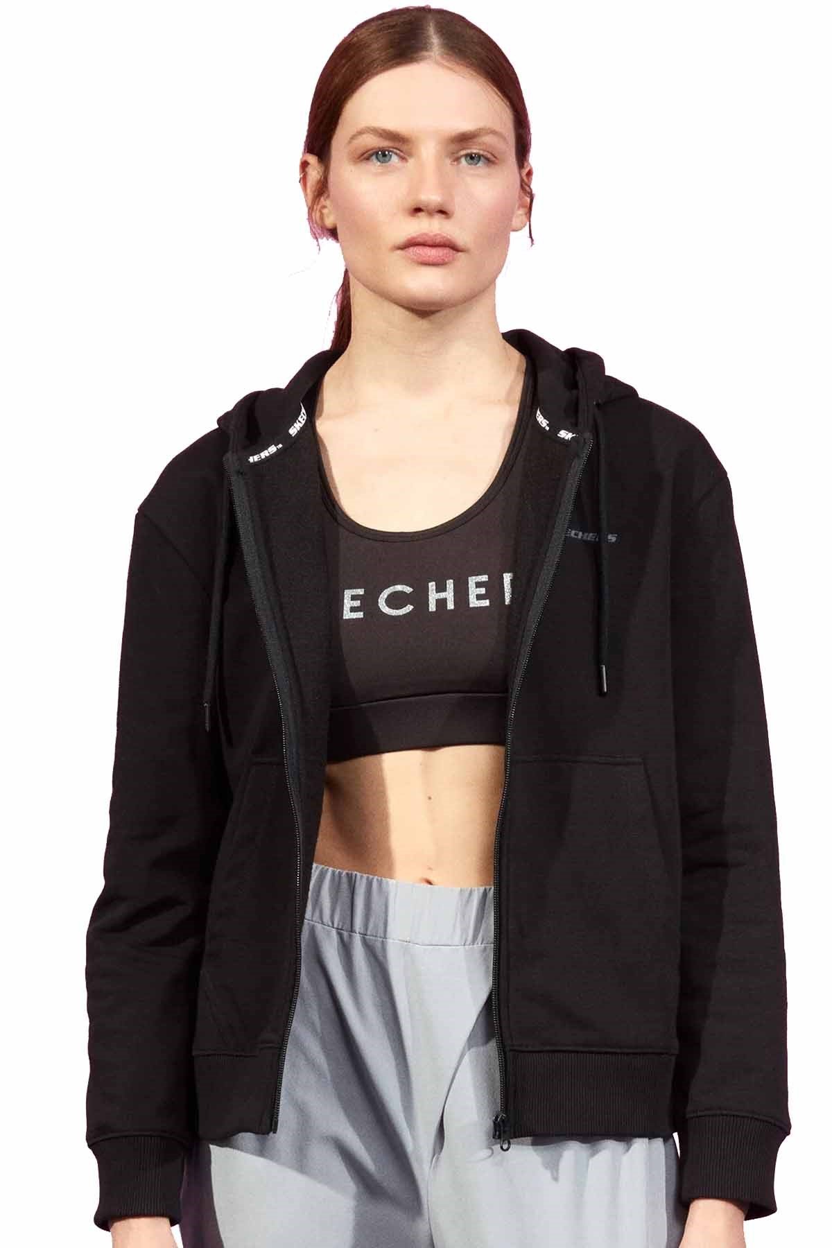 SKECHERSSweatshirtSkechers Lw Fleece W Full Zip Kadın Sweatshirt S202035-001RS Siyah