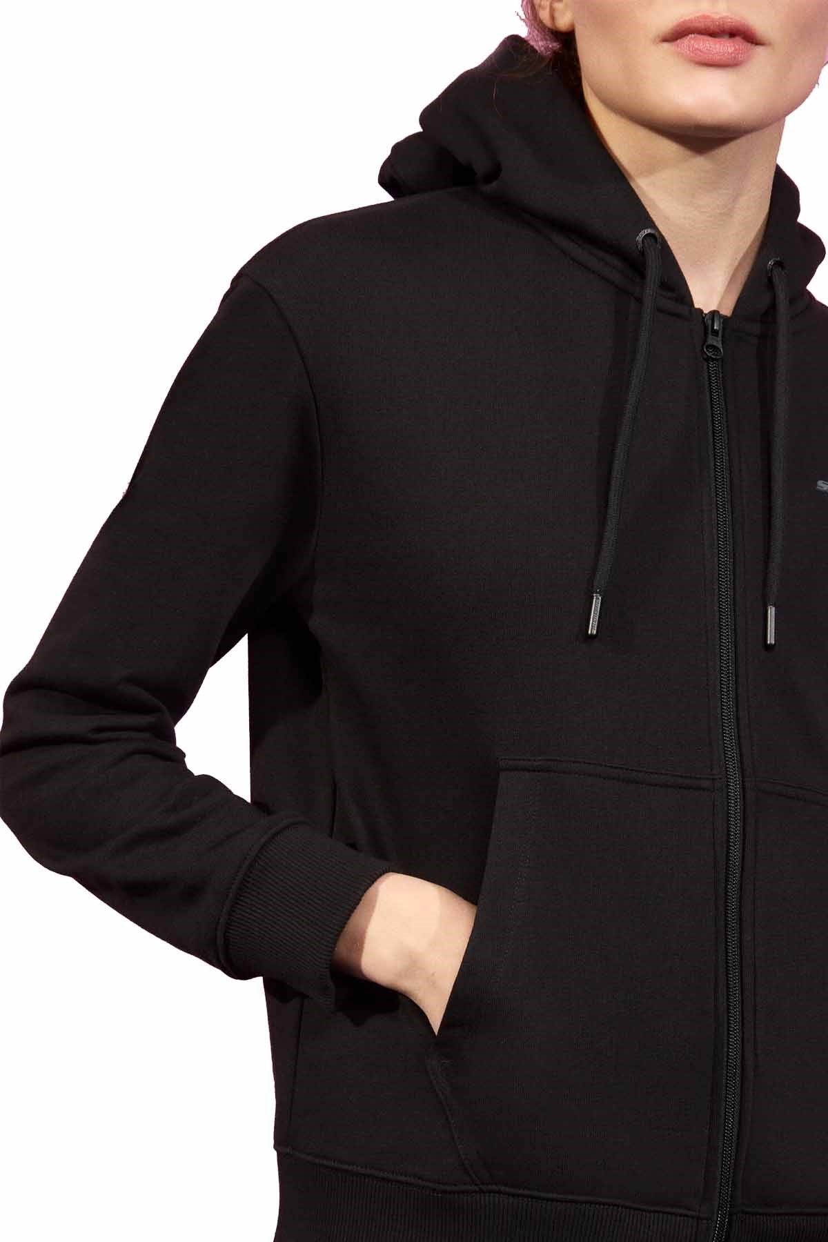 SKECHERSSweatshirtSkechers Lw Fleece W Full Zip Kadın Sweatshirt S202035-001RS Siyah