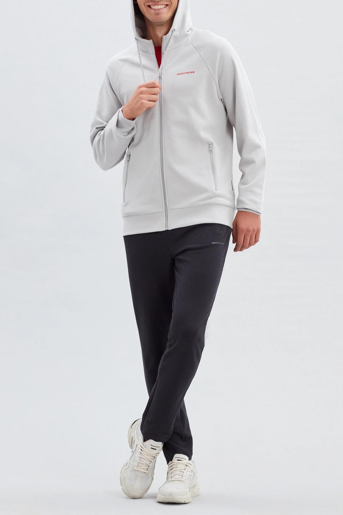 SKECHERSSweatshirtSkechers M New Basics Full Zip Hoodie Erkek Sweatshirt S212267-035 Gray