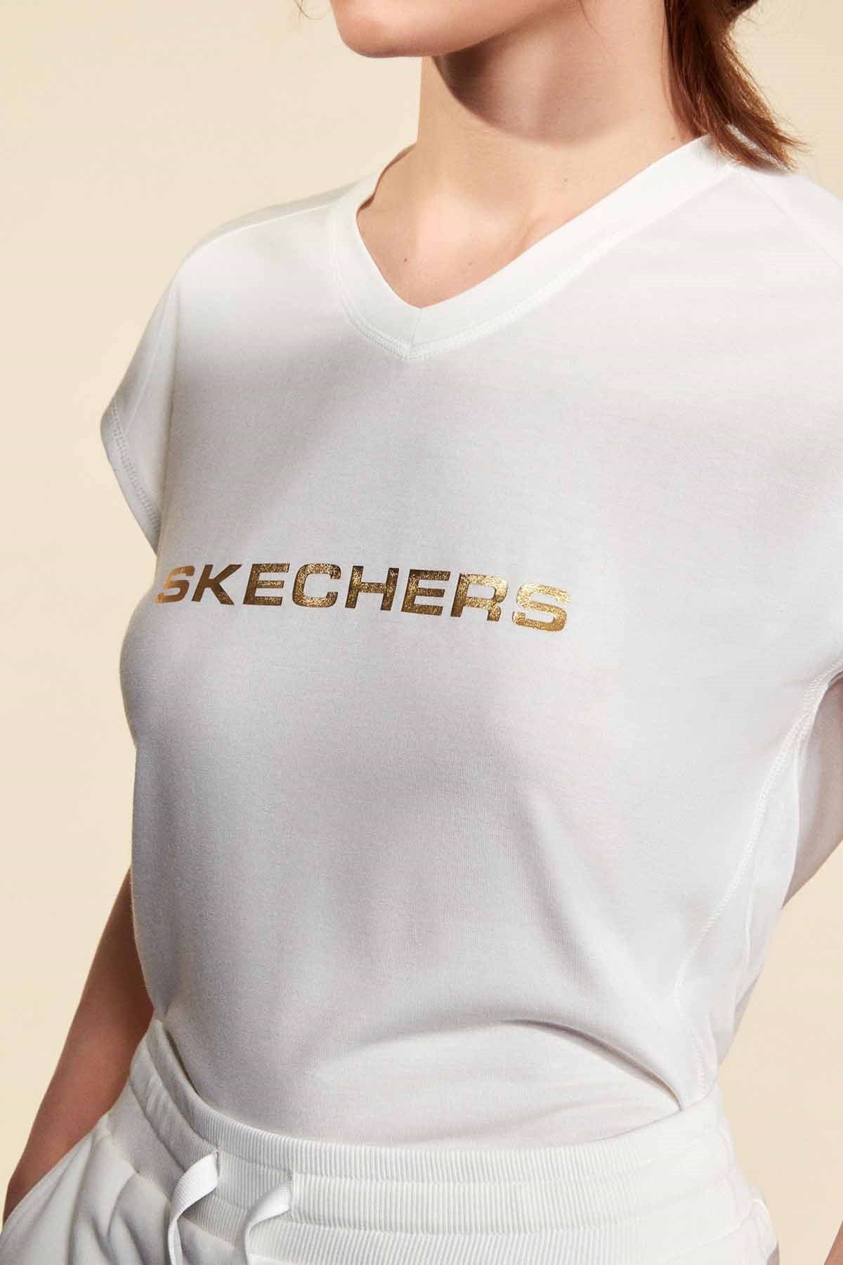 SKECHERSTişörtSkechers Graphic Tee W Kadın Tişört S211289-100 Beyaz