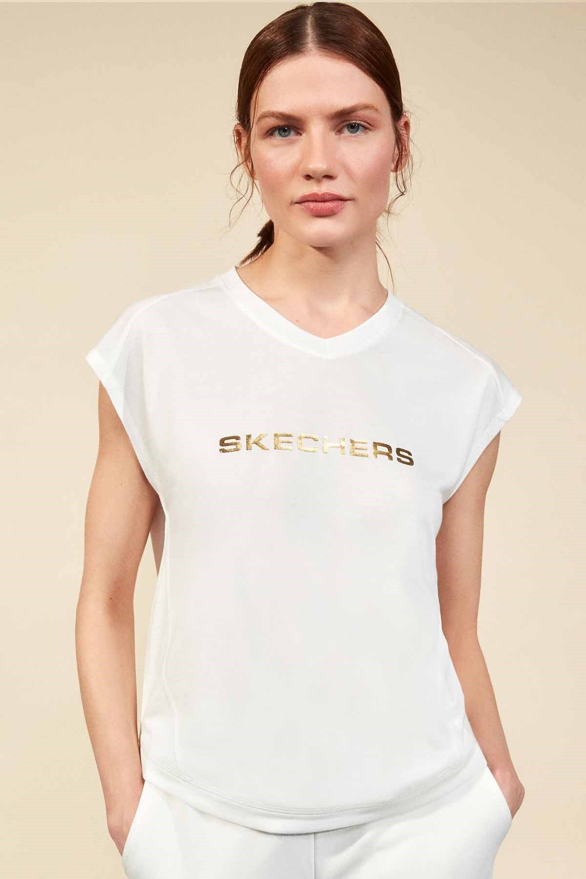 SKECHERSTişörtSkechers Graphic Tee W Kadın Tişört S211289-100 Beyaz