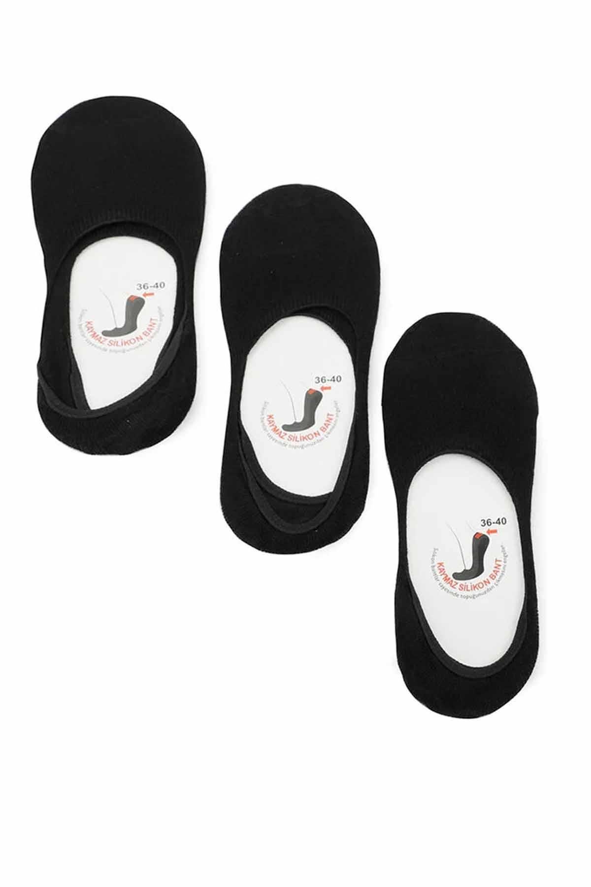 SLAZENGERÇorapSlazenger Jamar 3'lü Babet Unisex Çorap SX11CK024-500Siyah