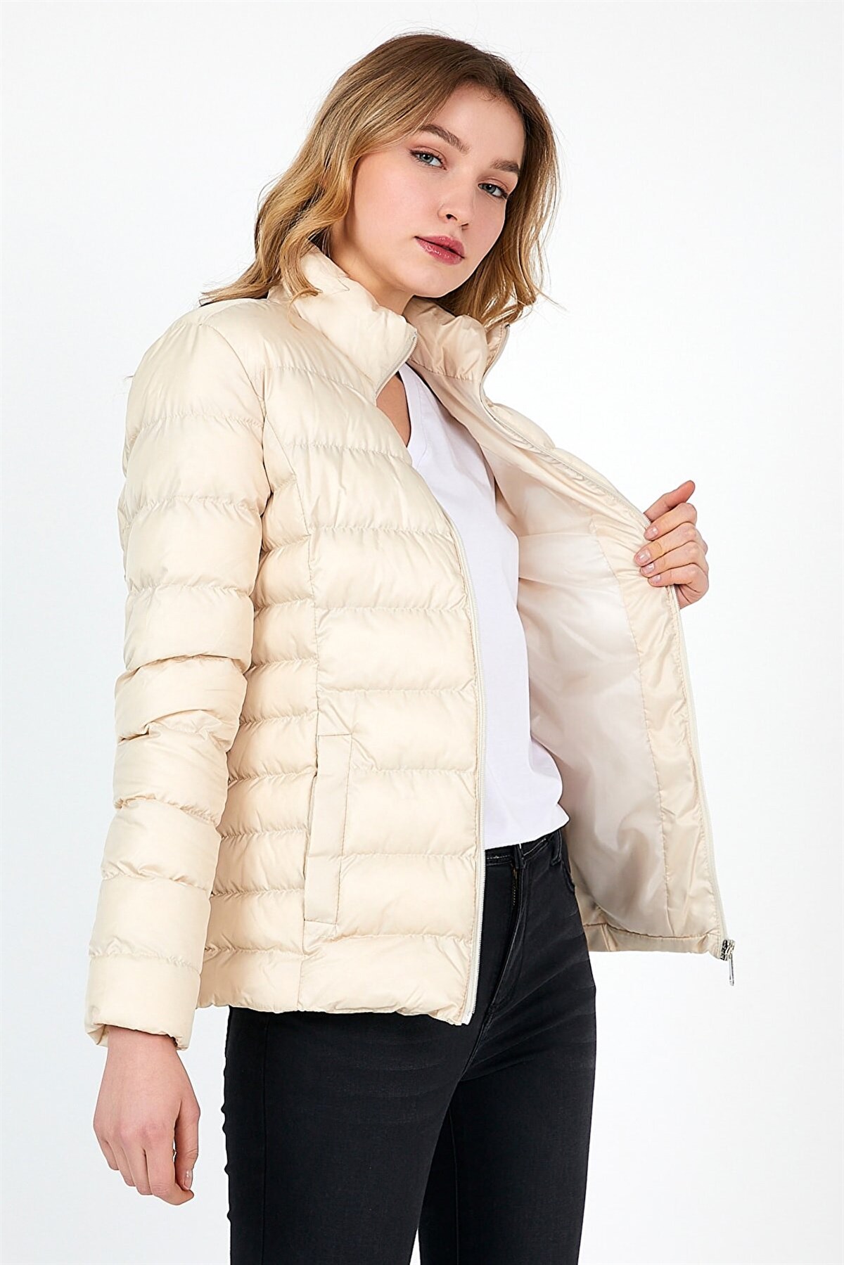 SLAZENGERMontSlazenger Blocky Kadın Mont ST21JE080-120Bej