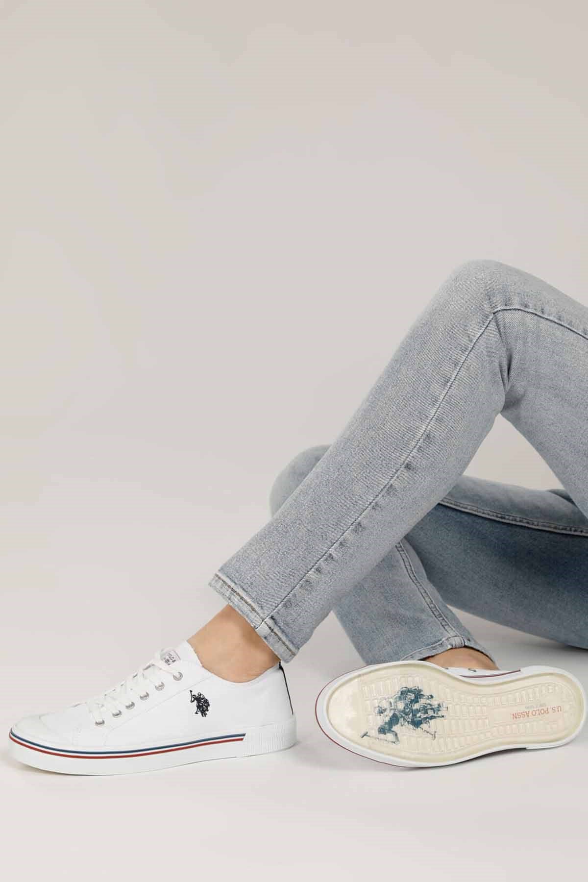 U.S. POLO ASSNGünlük SporU.S Polo Assn.Unisex Beyaz Sneaker Kadın Günlük Spor Ayakkabı USP300BEYAZ