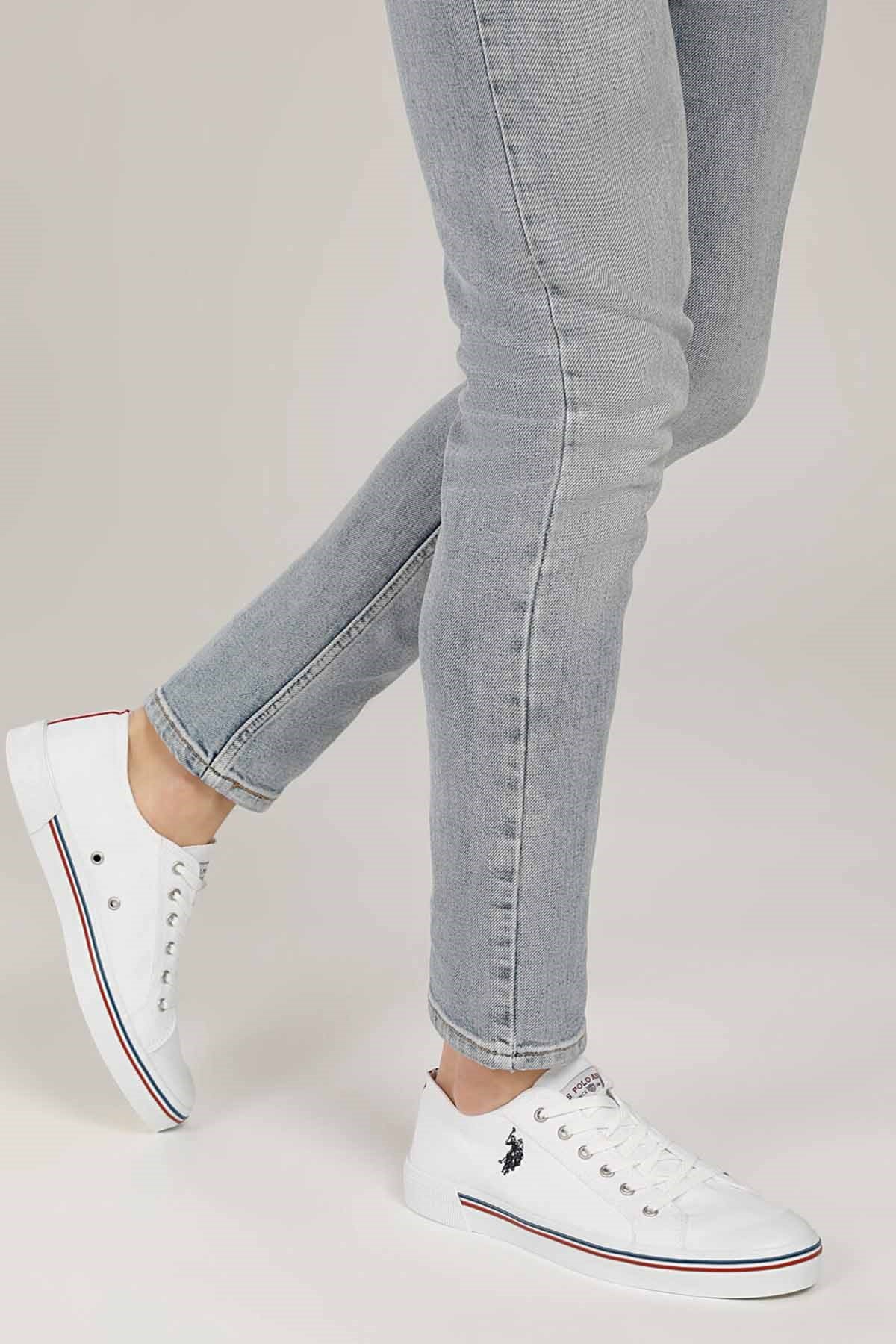 U.S. POLO ASSNGünlük SporU.S Polo Assn.Unisex Beyaz Sneaker Kadın Günlük Spor Ayakkabı USP300BEYAZ