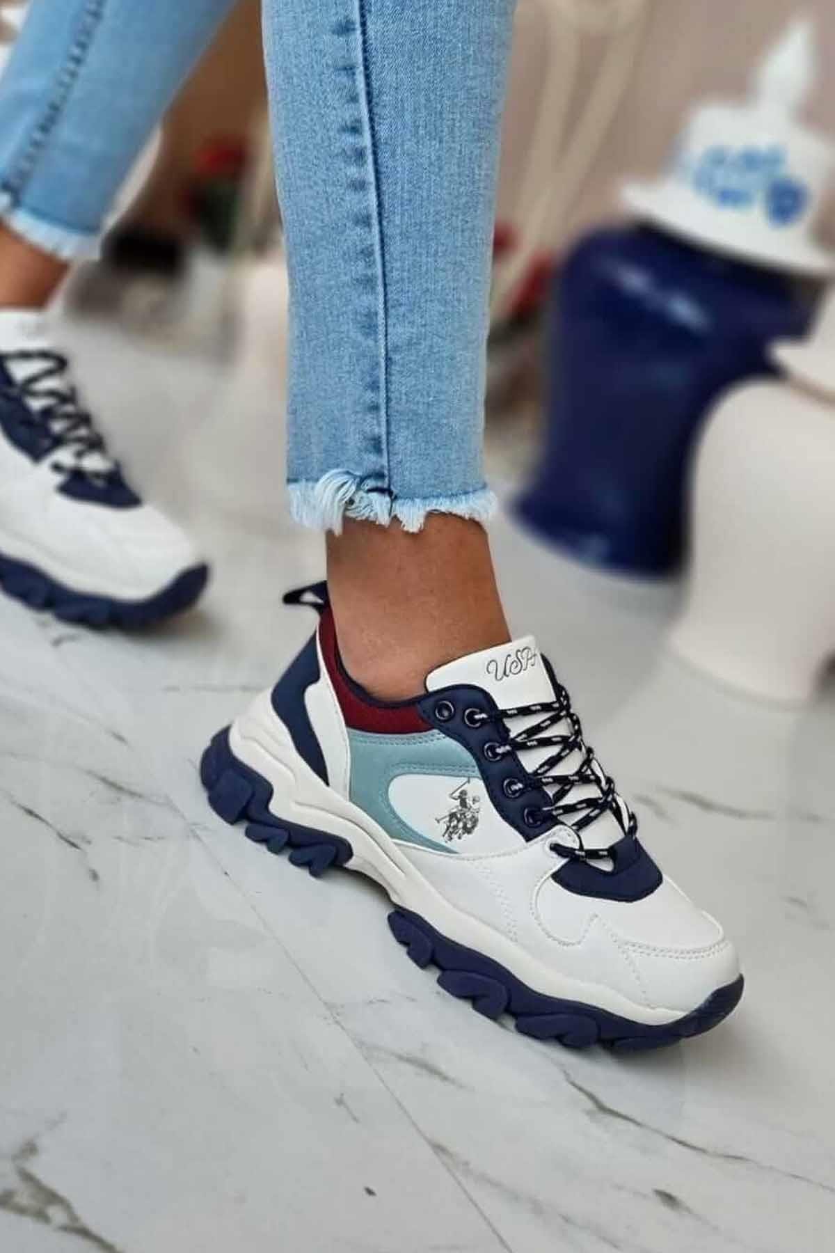 U.S. POLO ASSNGünlük SporU.S. Polo Assn. Tracky 4Pr Kadın Günlük Spor Ayakkabı 10188389Beyaz-Mavi