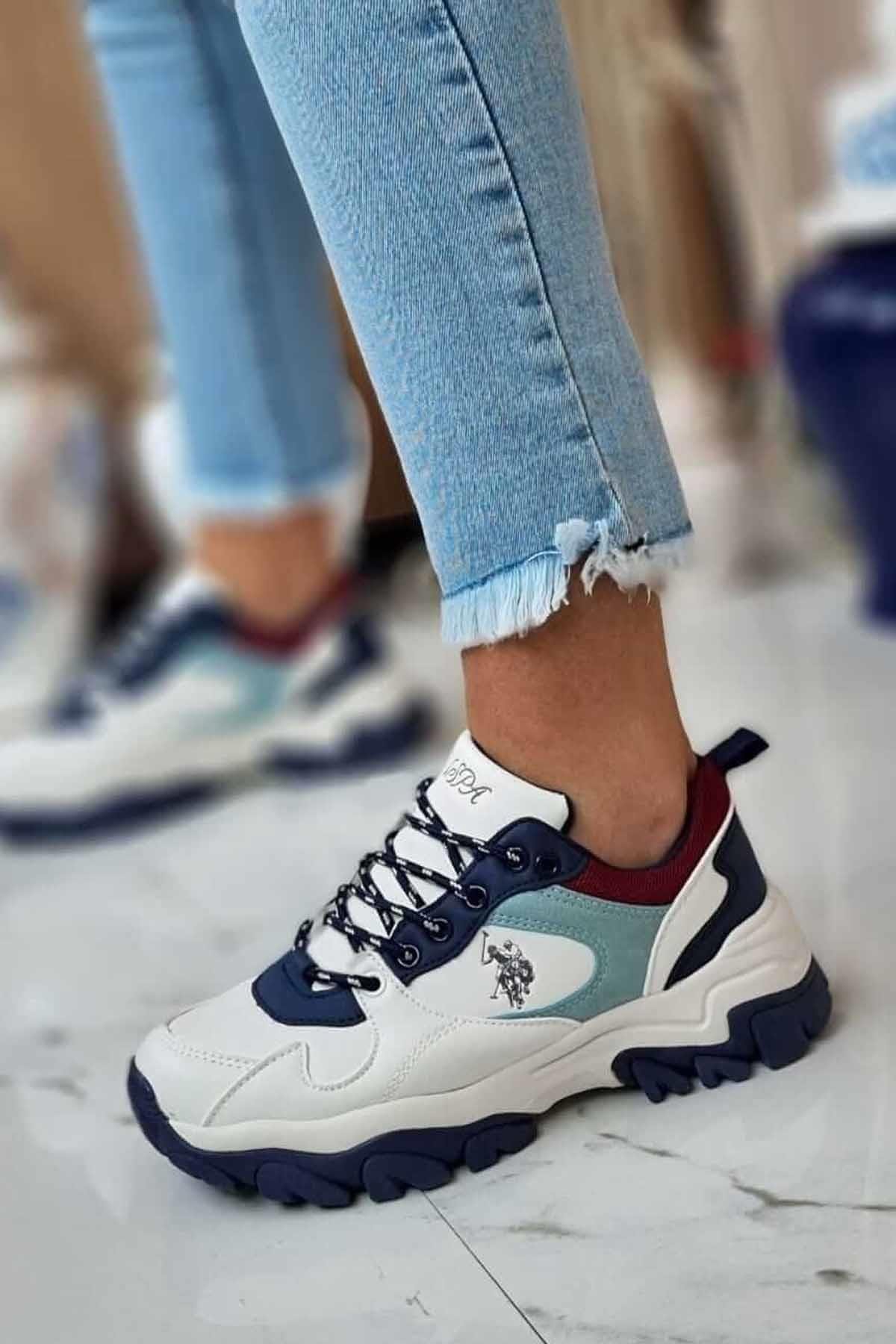 U.S. POLO ASSNGünlük SporU.S. Polo Assn. Tracky 4Pr Kadın Günlük Spor Ayakkabı 10188389Beyaz-Mavi