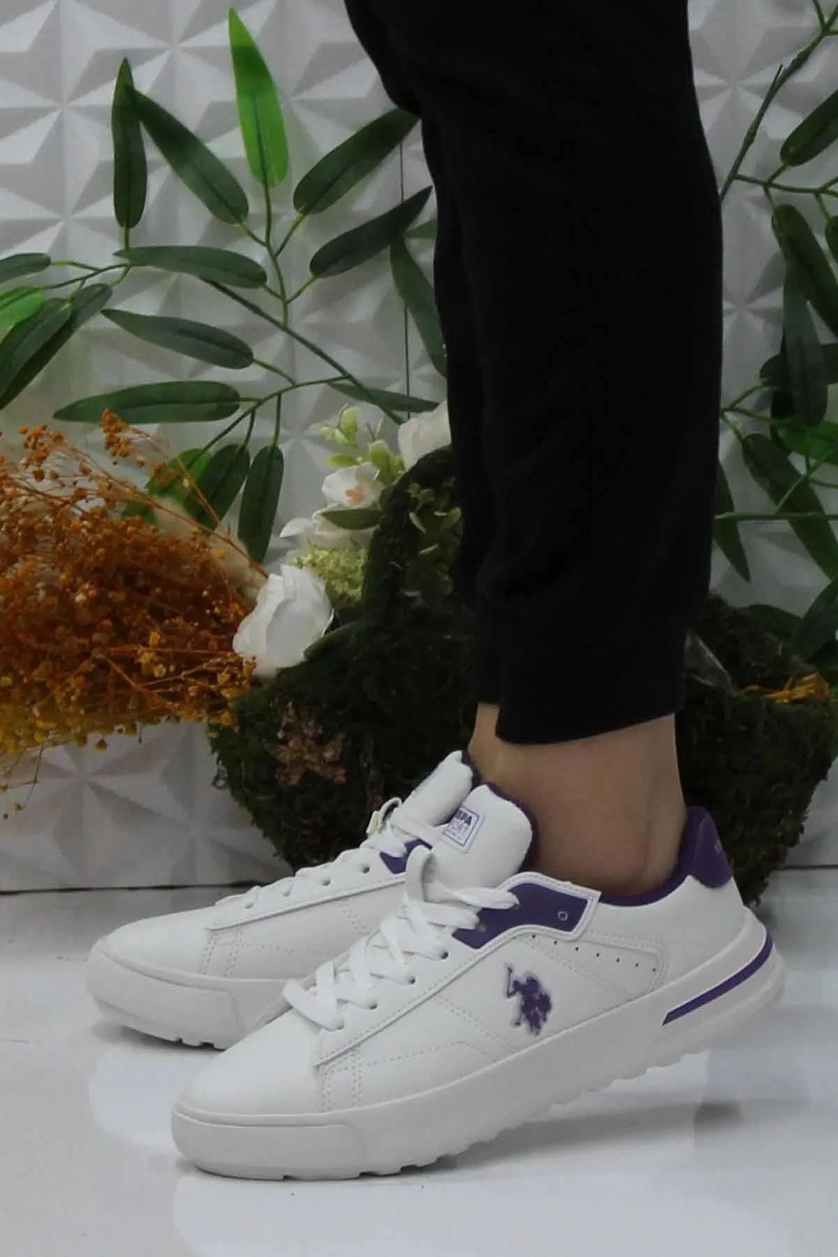 U.S. POLO ASSNSneakerU.S Polo Assn. Kadın Spor Ayakkabı Mango Kadın Sneaker Ayakkabı 101812766Beyaz/Lila