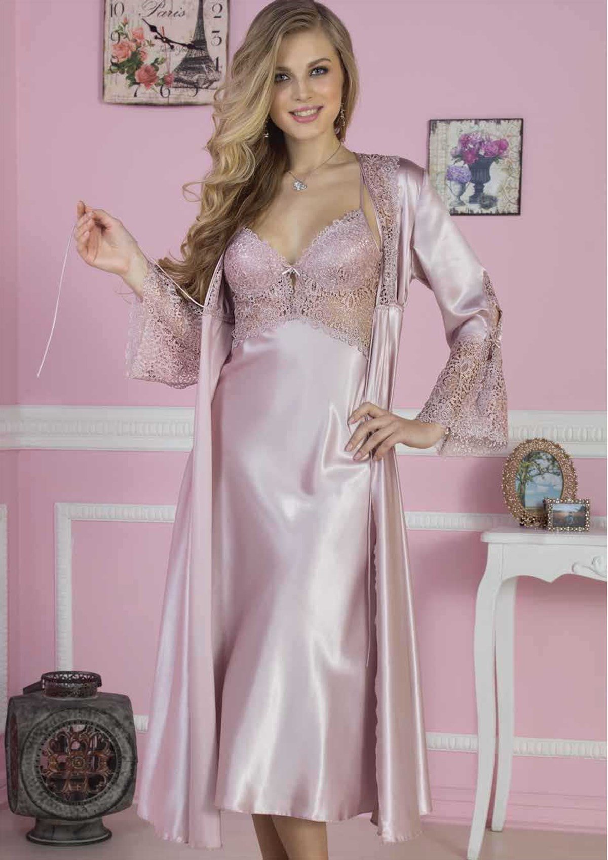 Pierre Cardin 6 Parça Çeyiz Seti Sabahlık Gecelik 6620
