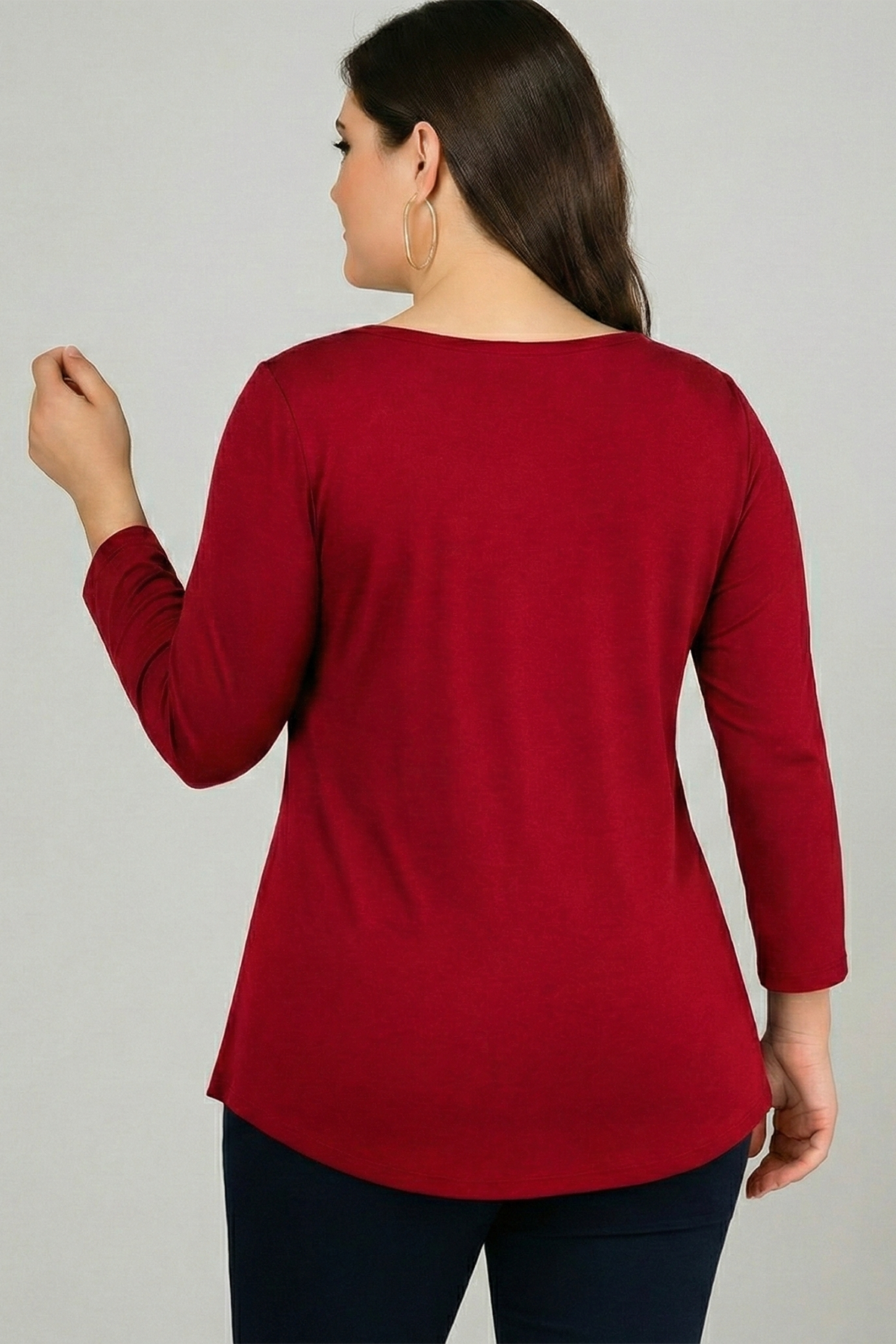 Büyük Beden Floral Butterfly Baskılı V Yaka Uzun Kol Geniş Etekli Bluz BordoCurvy TrendBüyük Beden Floral Butterfly Baskılı V Yaka Uzun Kol Geniş Etekli Bluz Bordo