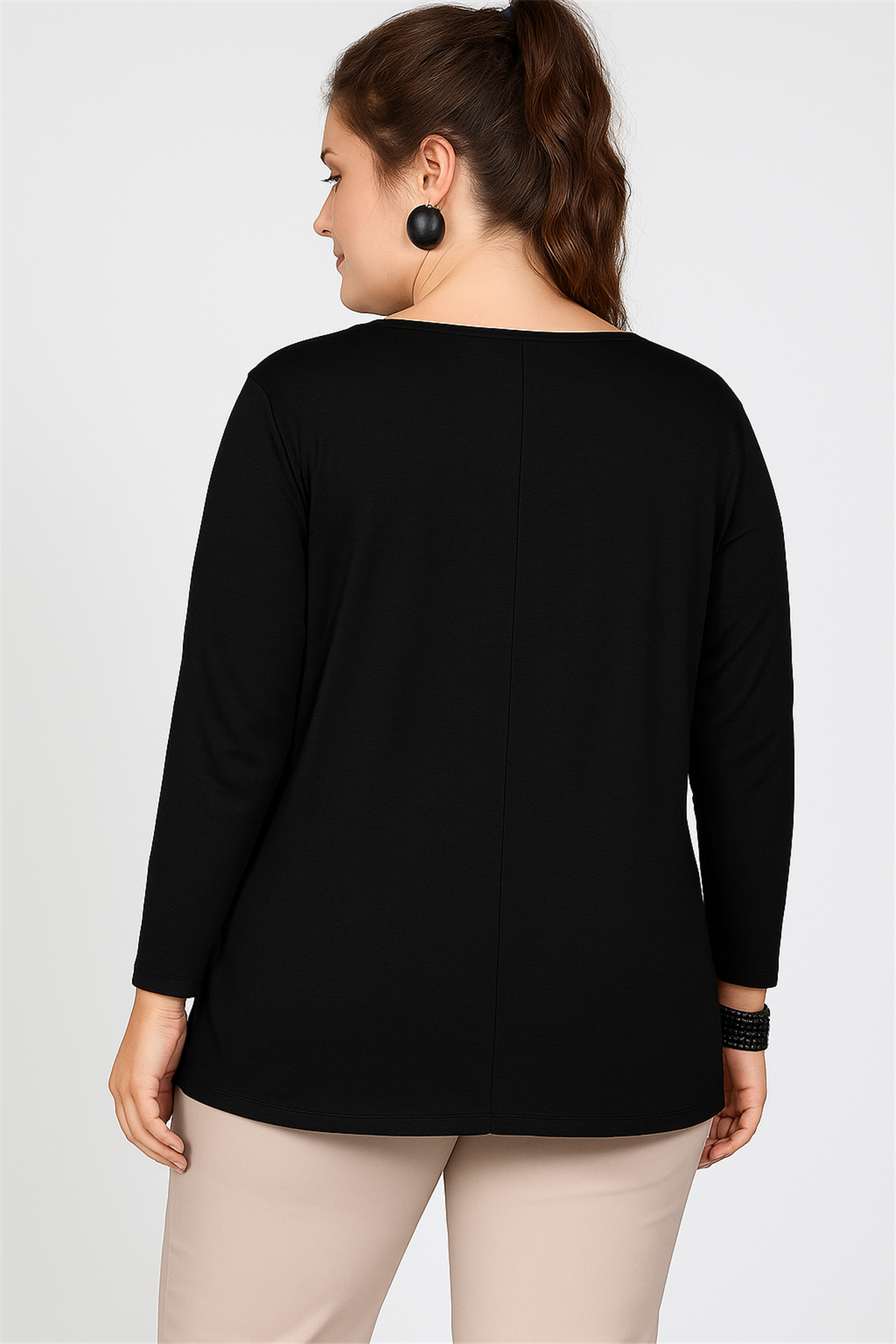 Büyük Beden V Yaka Çapraz Bantlı Uzun Kol Bluz SiyahCurvy TrendBüyük Beden V Yaka Çapraz Bantlı Uzun Kol Bluz Siyah
