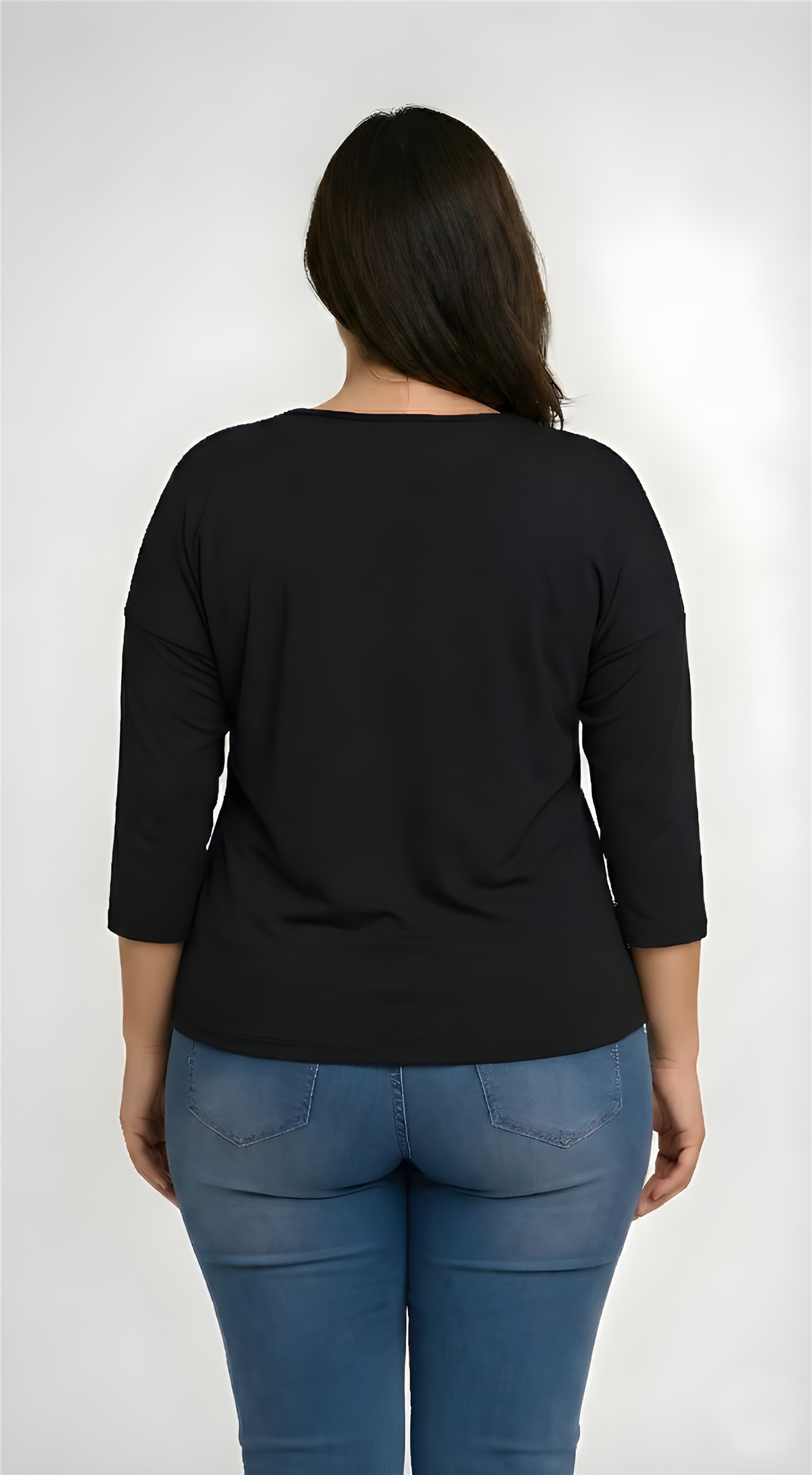 Büyük Beden Yuvarlak Yaka Roba Dantel Truvakar Kol Bluz SiyahCurvy TrendBüyük Beden Yuvarlak Yaka Roba Dantel Truvakar Kol Bluz Siyah