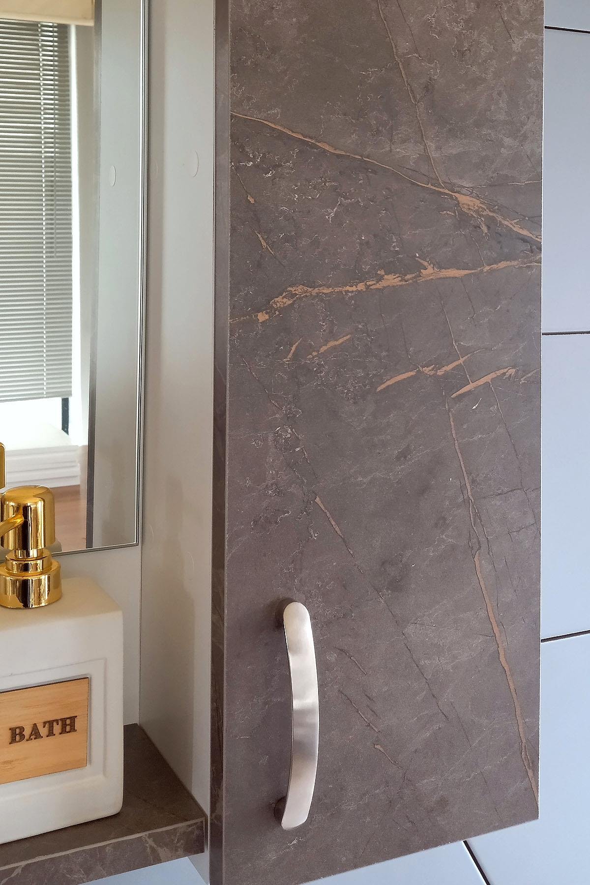 Nurcelant Banyo Dolabı Aynalı Raflı 60 cm Üst Modül Gordion