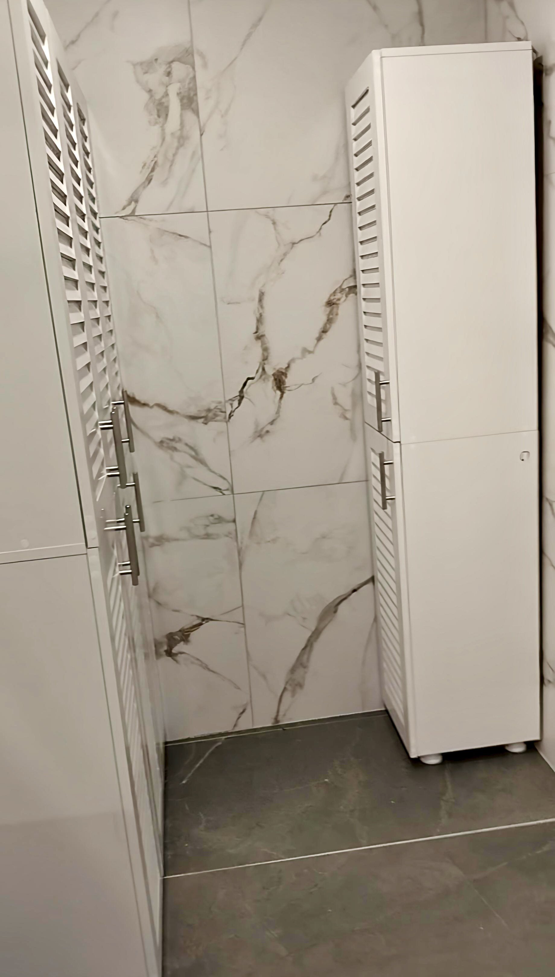 Nurcelant Çamaşır Bulaşık Makinesi Kurutmalık Dolabı Panjur Kapaklı Beyaz