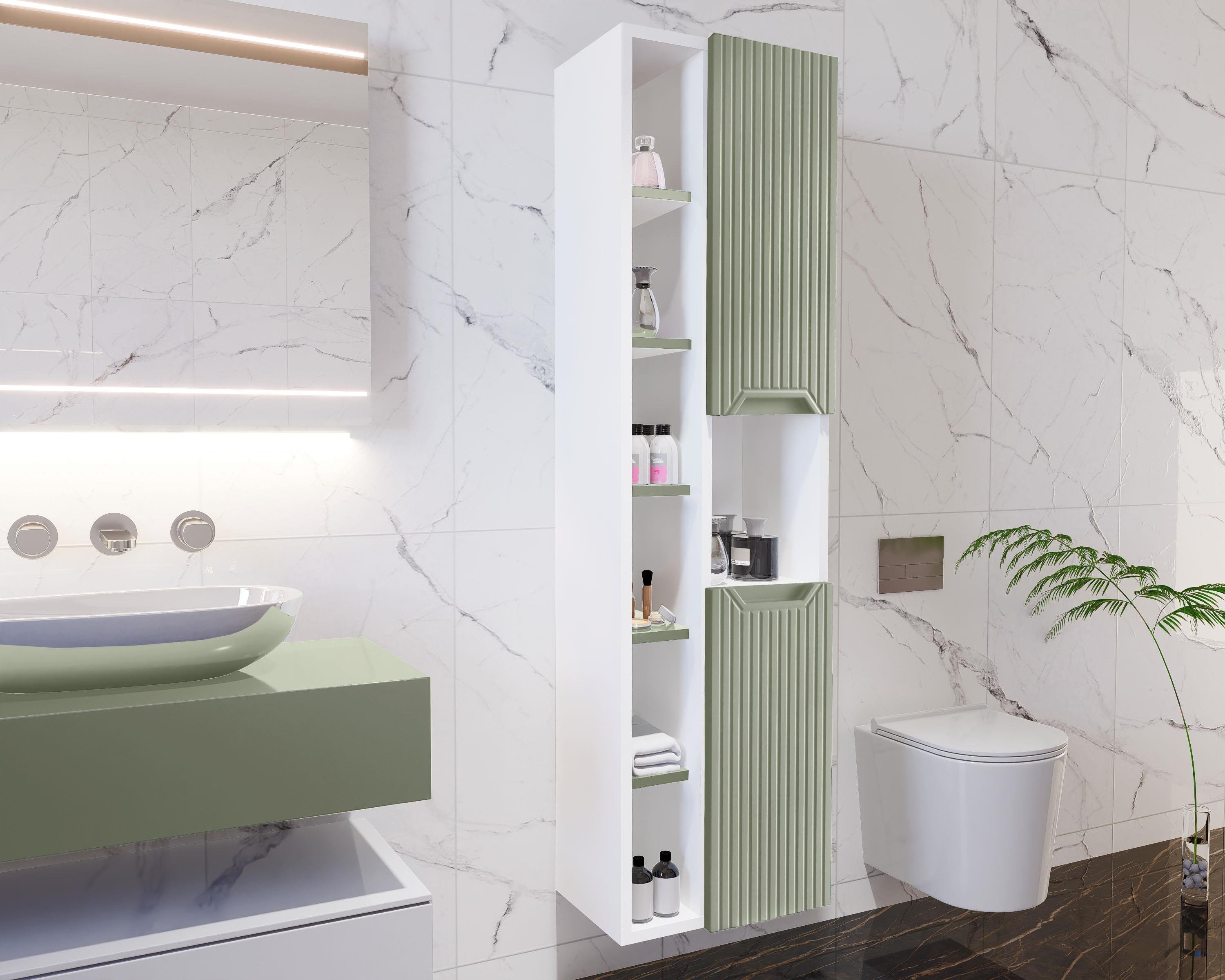Nurcelant Çok Amaçlı Banyo Boy Dolabı Mdf Açık Yeşil