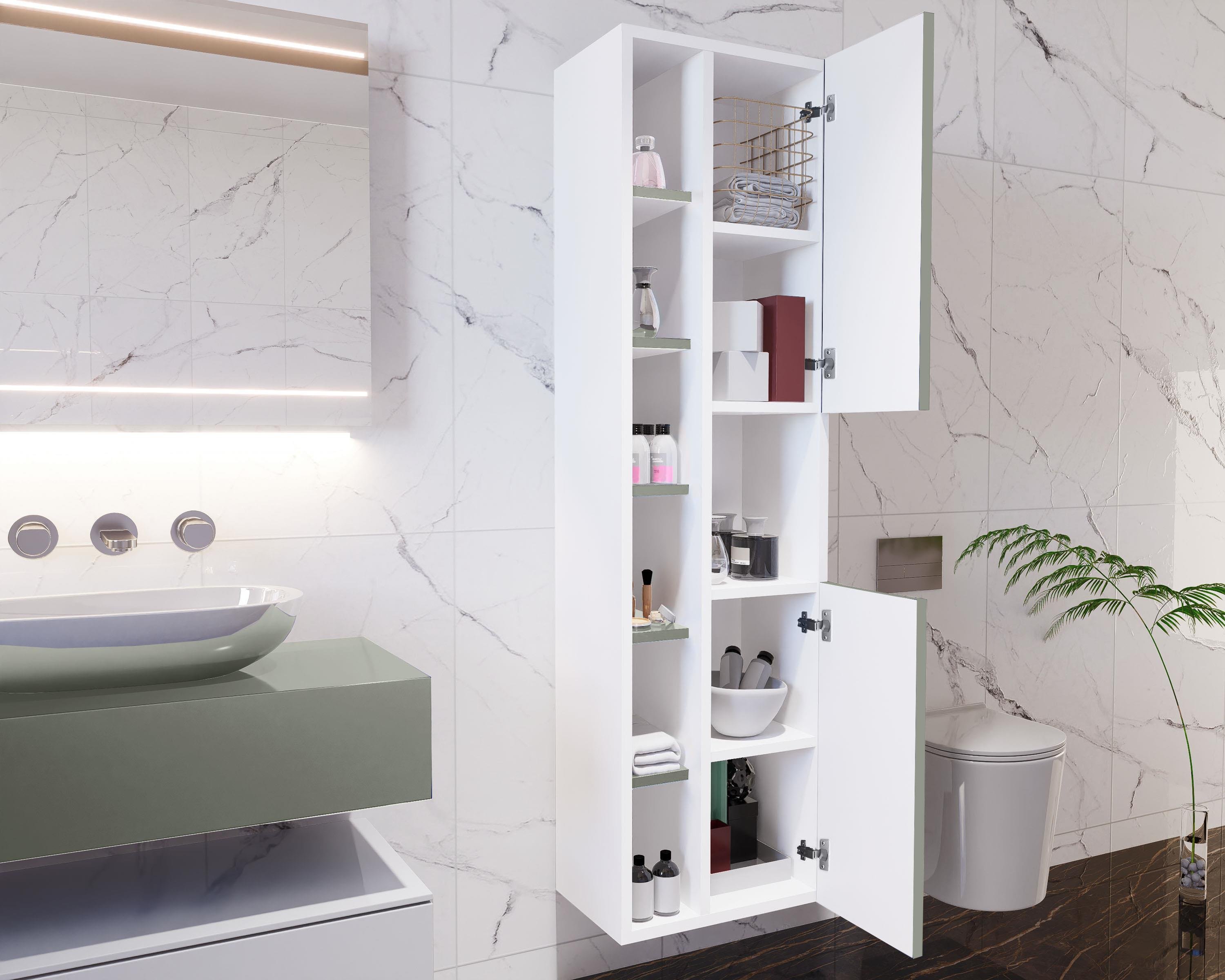 Nurcelant Çok Amaçlı Banyo Boy Dolabı Mdf Açık Yeşil
