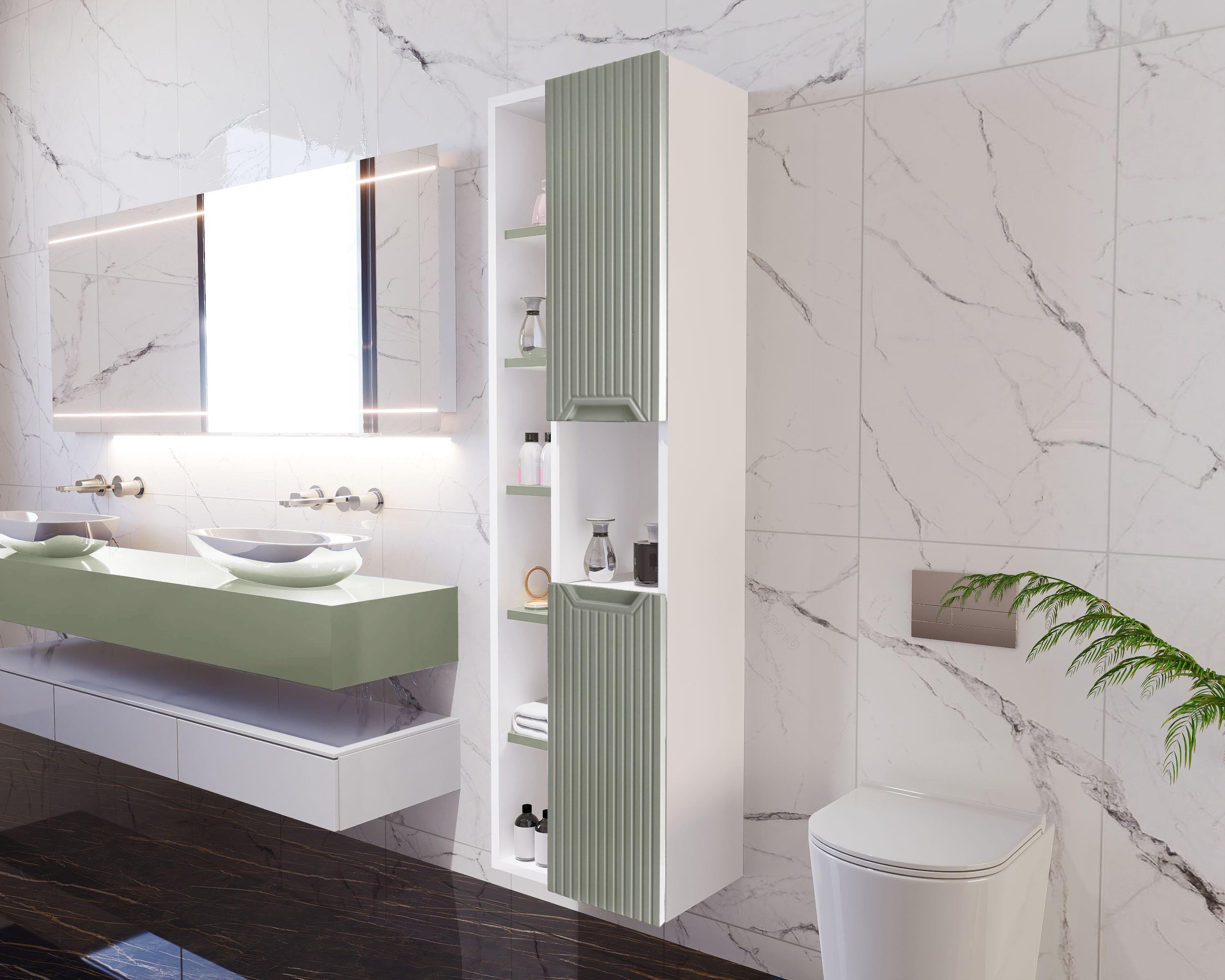 Nurcelant Çok Amaçlı Banyo Boy Dolabı Mdf Açık Yeşil