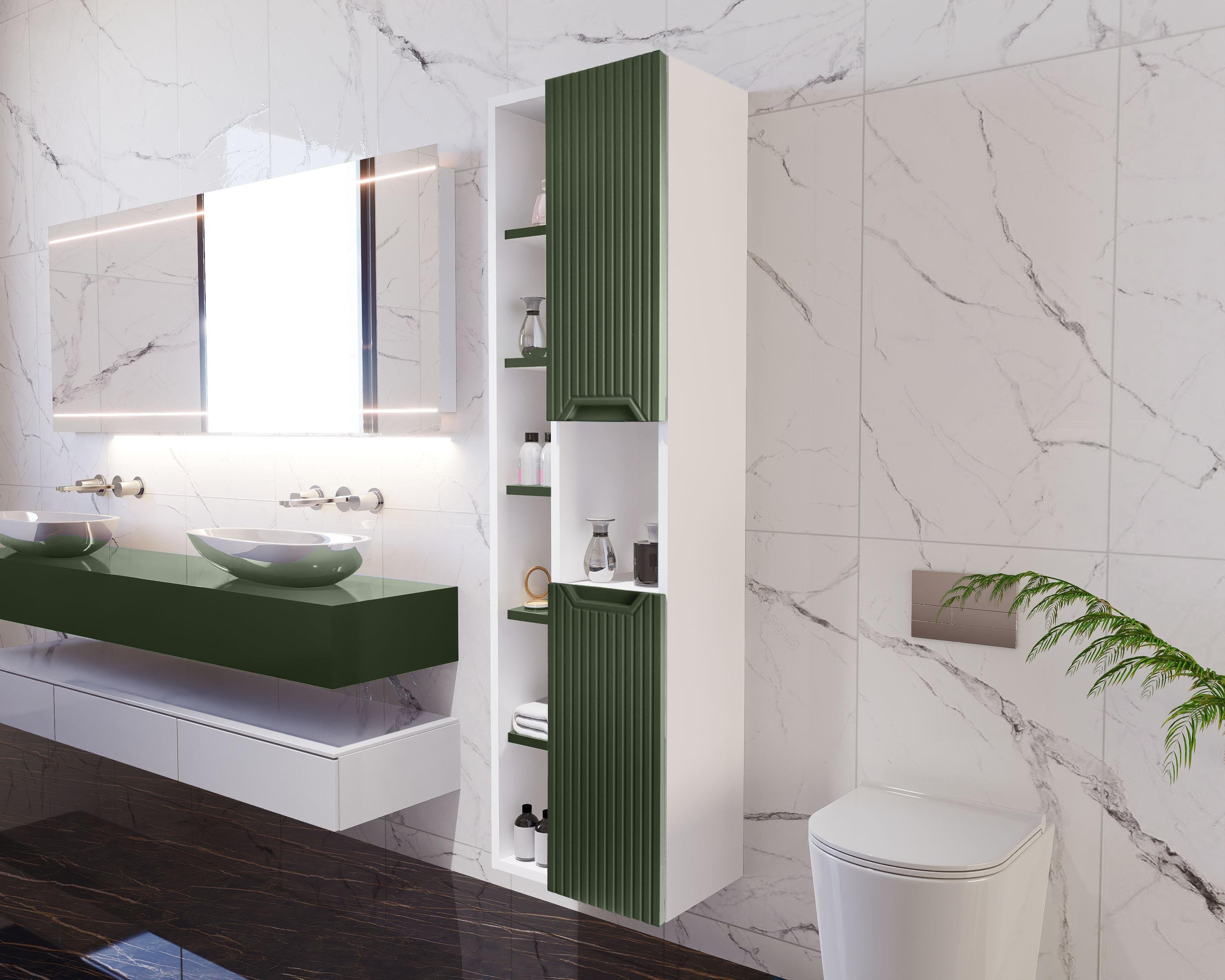 Nurcelant Çok Amaçlı Banyo Boy Dolabı Mdf Koyu Yeşil