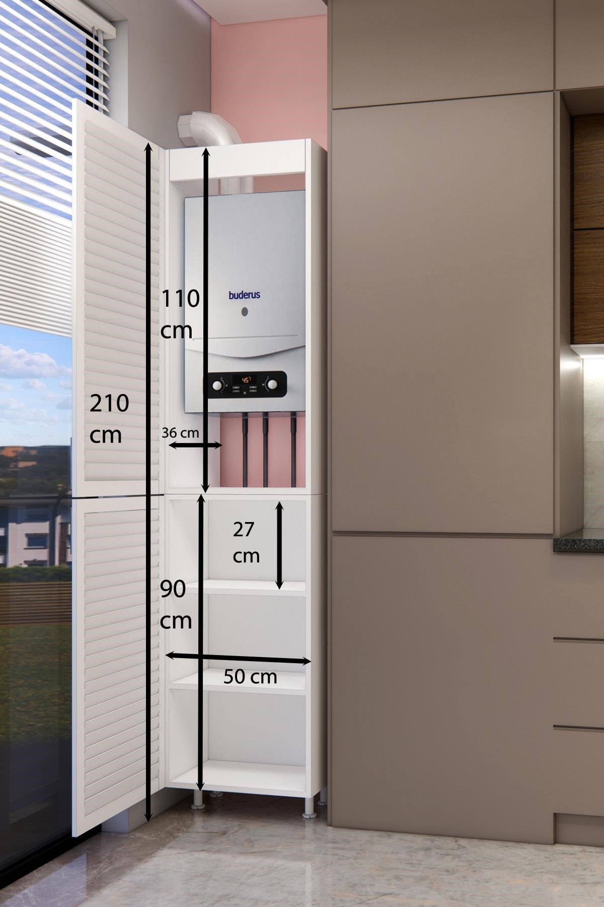 Nurcelant Kombi Dolabı Panjur Kapaklı 210 cm Mdf
