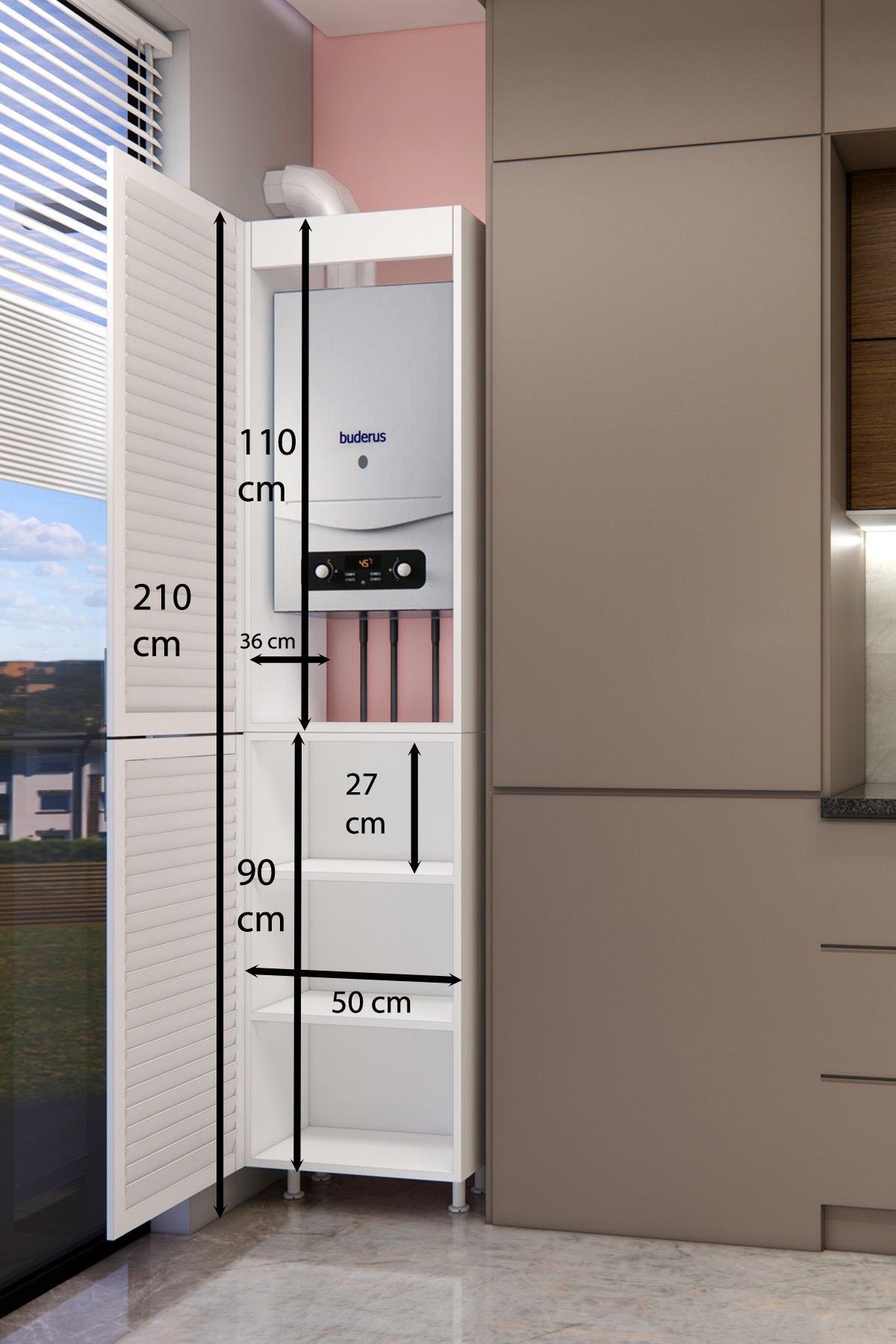Nurcelant Kombi Dolabı Panjur Kapaklı 210 cm Mdf