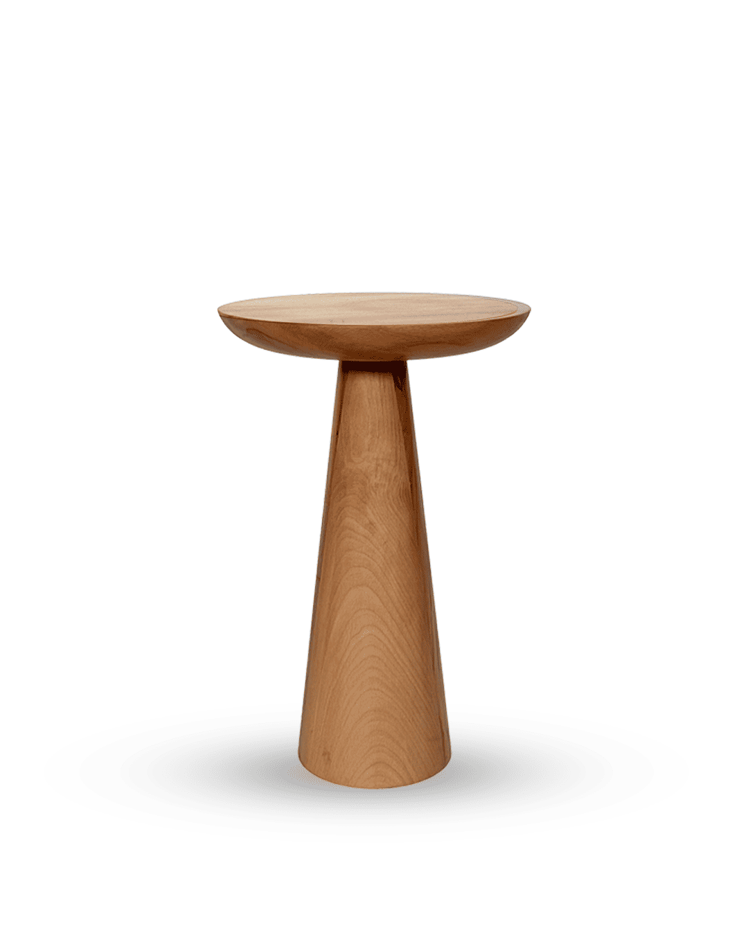 Tekli Zigon Mantar Sehpa Mushroom | Masif Ahşap Modern Yan Sehpa (Kayın)