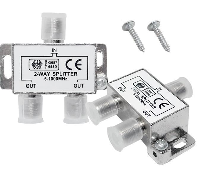 2 li Uydu Splitter Kablo TV Rg6 Anten Çoklayıcı Dağıtıcı
