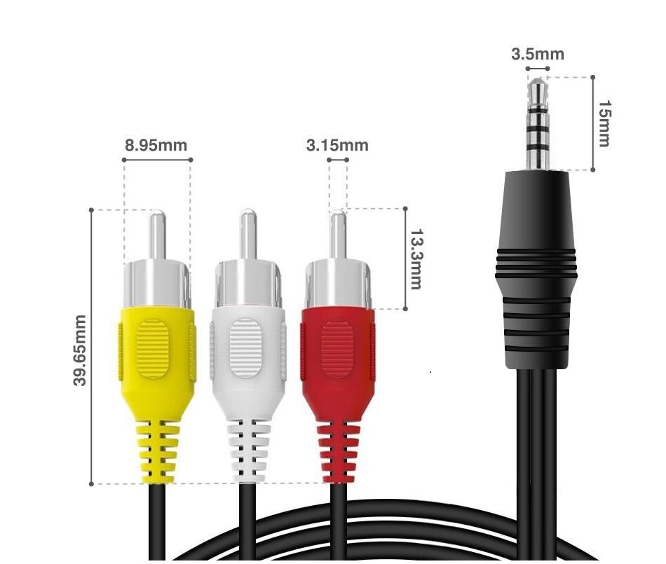 3.5 mm Stereo To 3 Rca Dişi Tos Çevirici Dönüştürücü Ses Kablosu