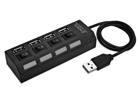 4 Port Usb 2.0 Hub Çoğaltıcı Çoklayıcı Switch Işıklı Anahtarlı