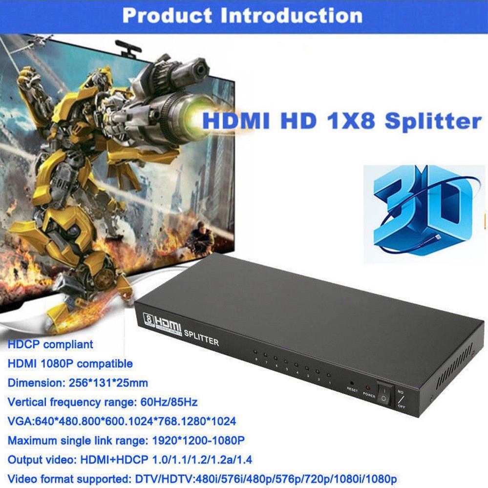 8 Port Hdmi Splitter Çoklayıcı Switch Ekran Çoklayıcısı