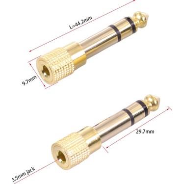 Alfais Marka: 4458 6.3 Mm Erkek To 3.5 Mm Dişi Çevirici Dönüştürücü Jack Adaptörü