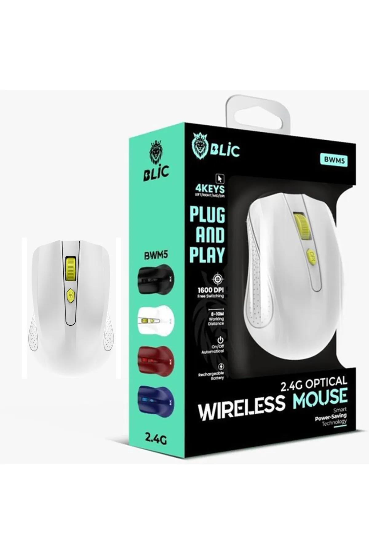 Blic Bwm5 Wireless 2.4 Beyaz Optik Kablosuz Mouse