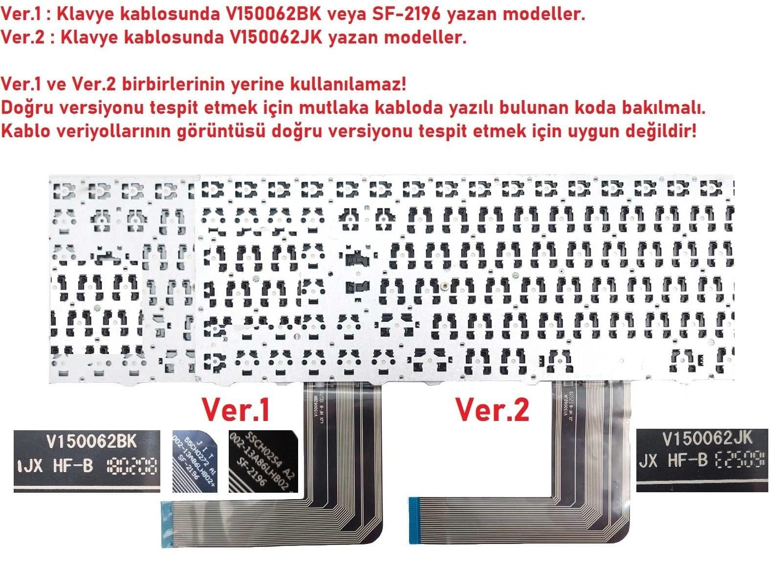 Casper Nirvana C300 C500 C5U V150062BK1 V150062DK1 PG-D15 D15 D15D 0KN0-1B1TU11 KLAVYE TUŞ TAKIMI