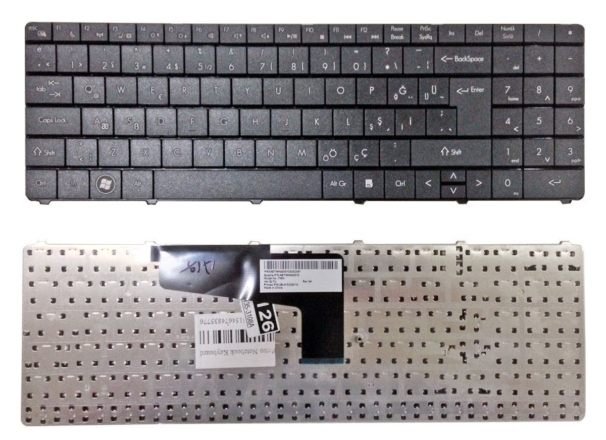 Casper Nirvana TWH, TWH-D, 2TWH0KBA000, AETWHA00010 Notebook Klavye - Tuş Takımı / Siyah - TR