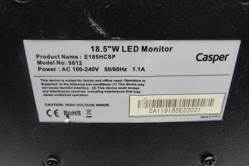 CASPER PRODUCT NAME-E185HCSP MODEL NO-9812 Monitör