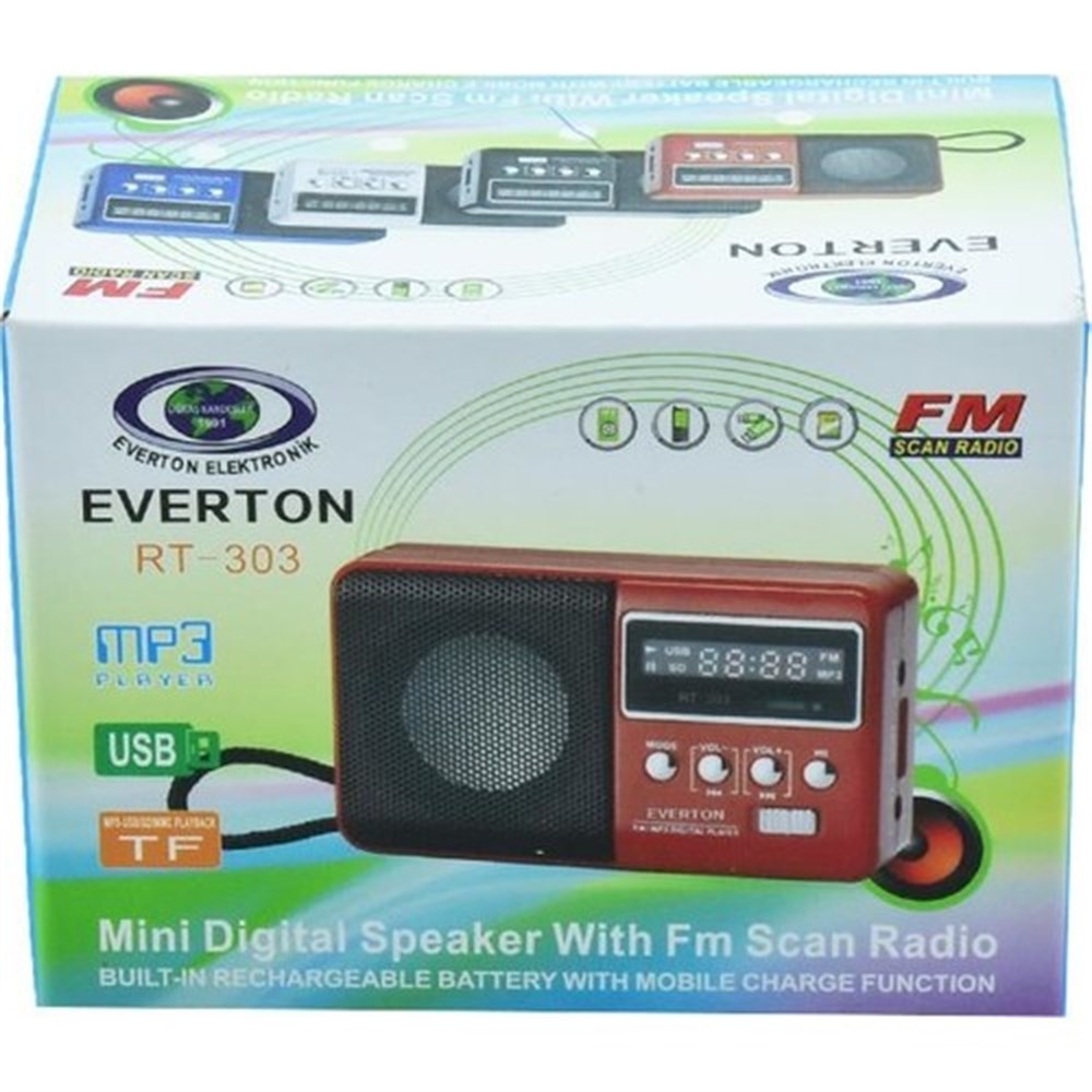 Everton RT-303 Müzik Kutusu Usb-Radyo (Kırmızı)